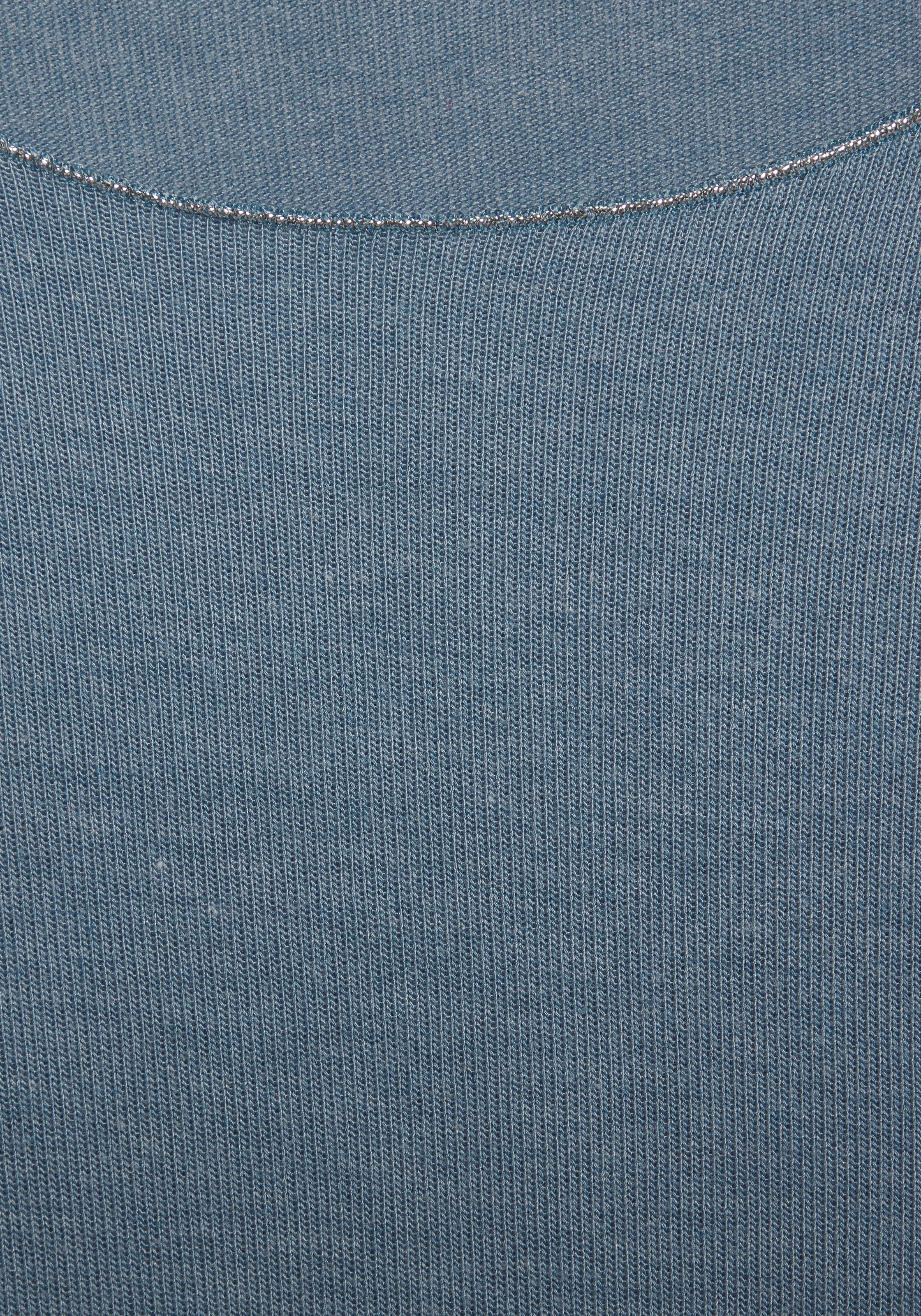 LASCANA Langarmshirt »mit feiner Glitzereinfassung«, aus weichem Viskose-Feinstrick