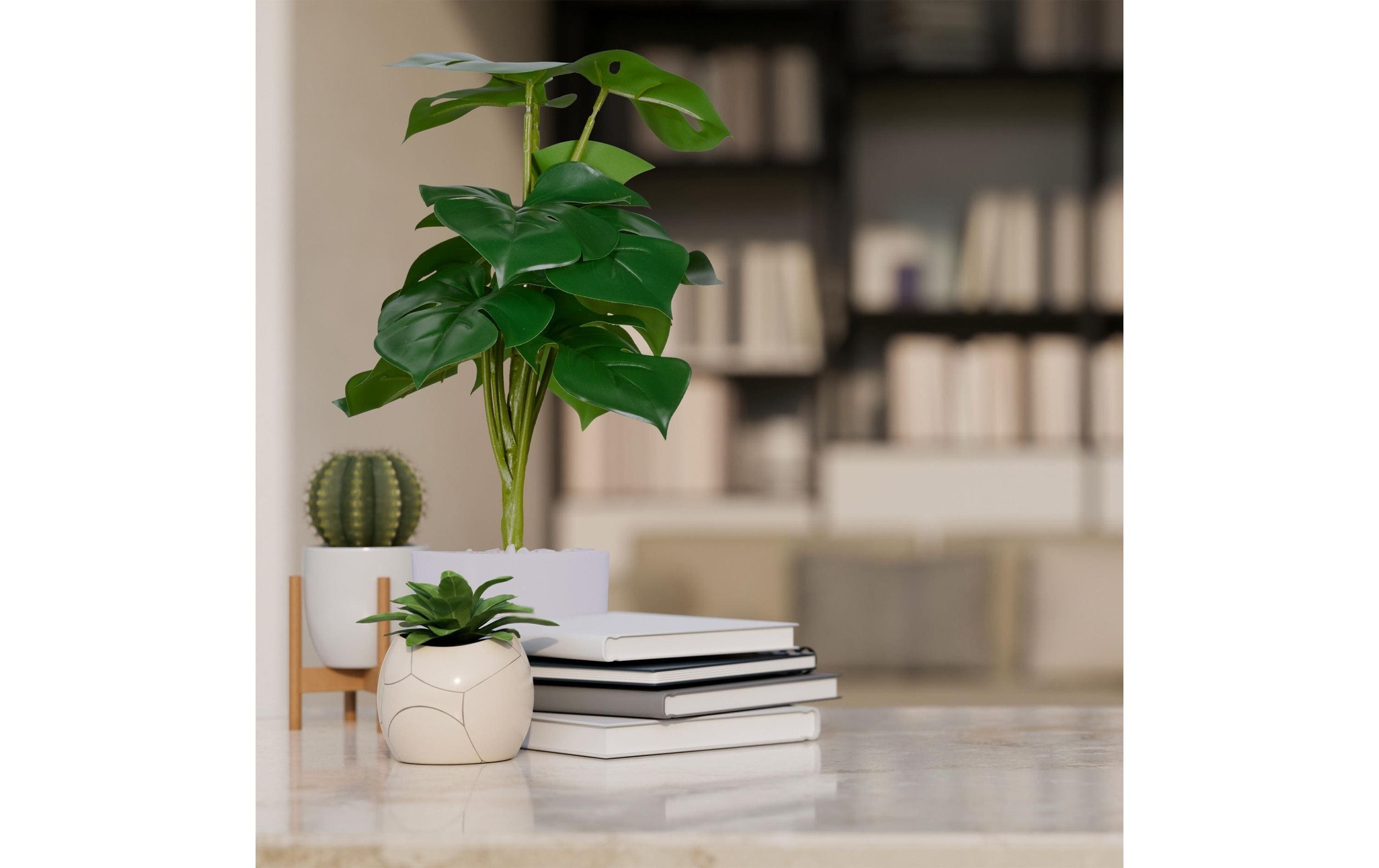 relaxdays Kunstblume "Monstera 2 Stück, 33 cm"