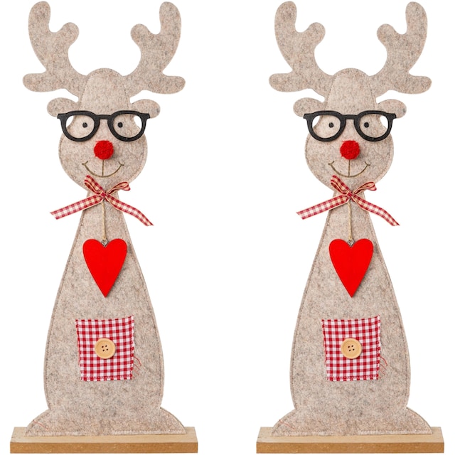 Creativ deco Dekofigur »Weihnachtsdeko«, (Set, 2 St.), aus Filz mit  niedlicher Brille online kaufen | Jelmoli-Versand