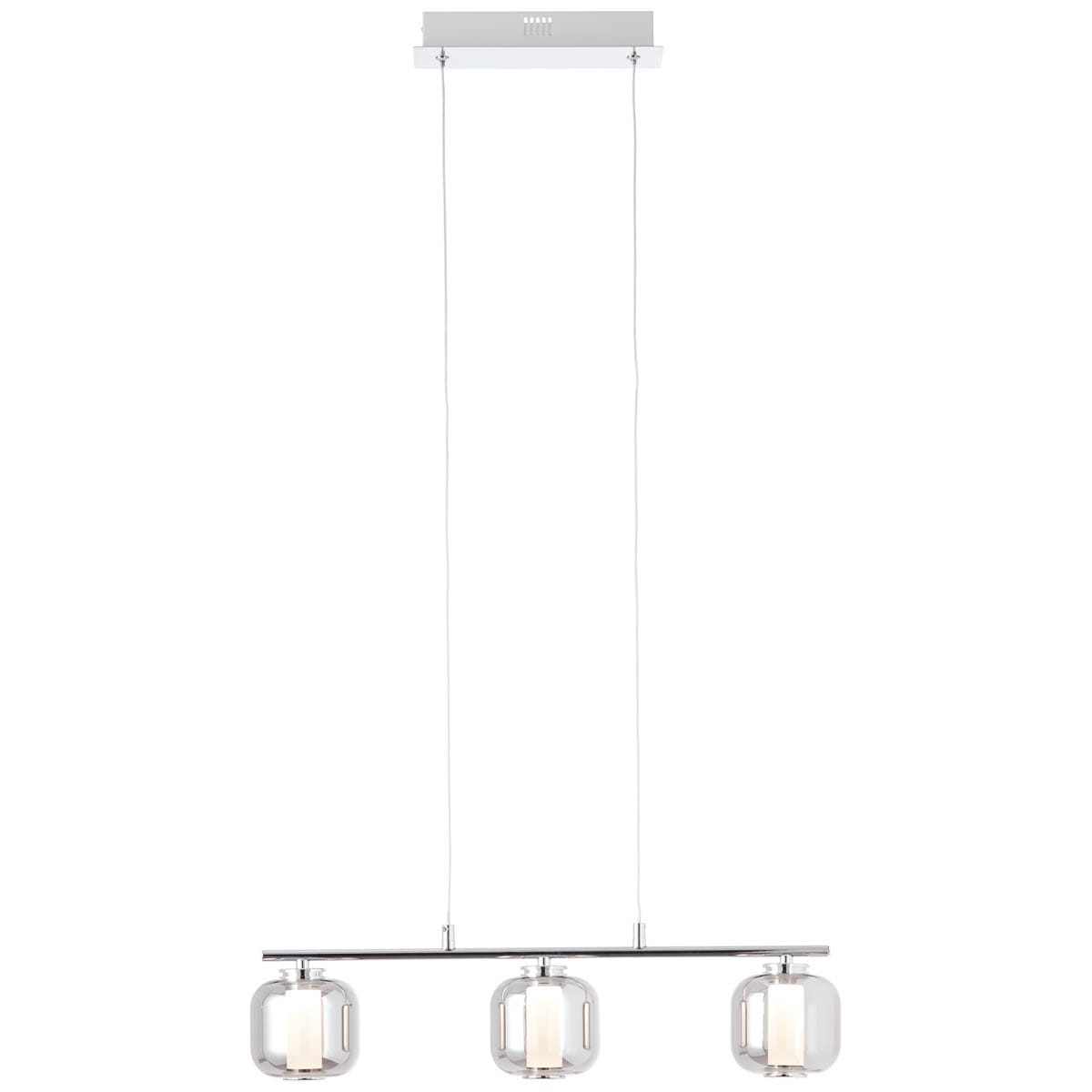 Brilliant Pendelleuchte »Rafa«, 3 flammig, Leuchtmittel LED-Modul LED fest integriert, LED 3flg Balken chrom/rauchglas