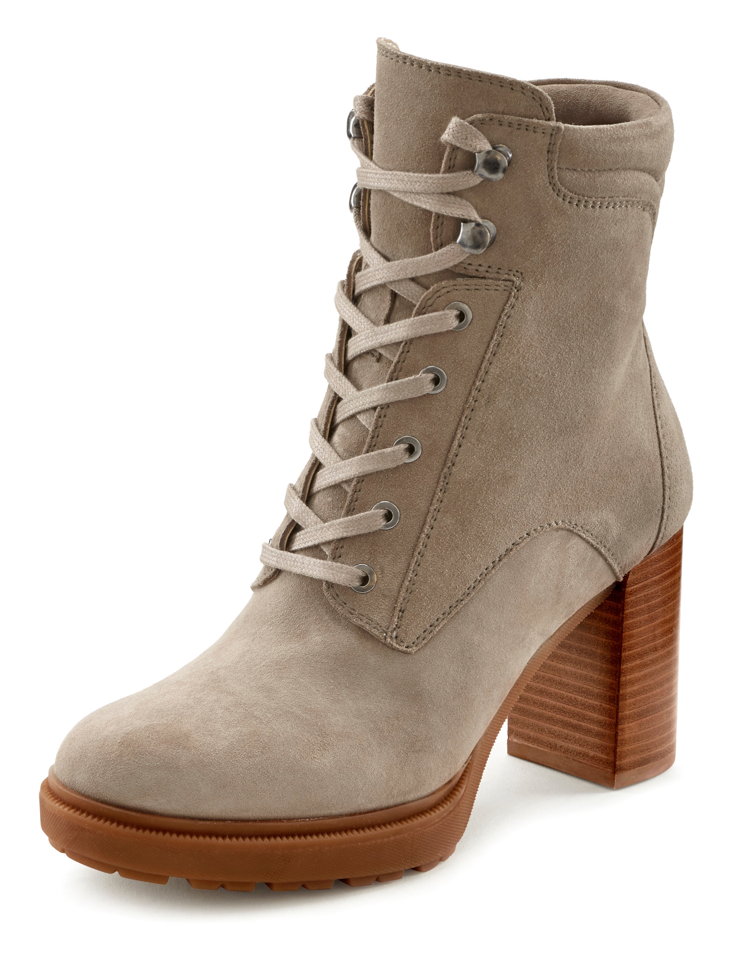LASCANA Stiefelette, Boots zum Schnüren aus Leder mit leichter Plateausohle und... kaufen