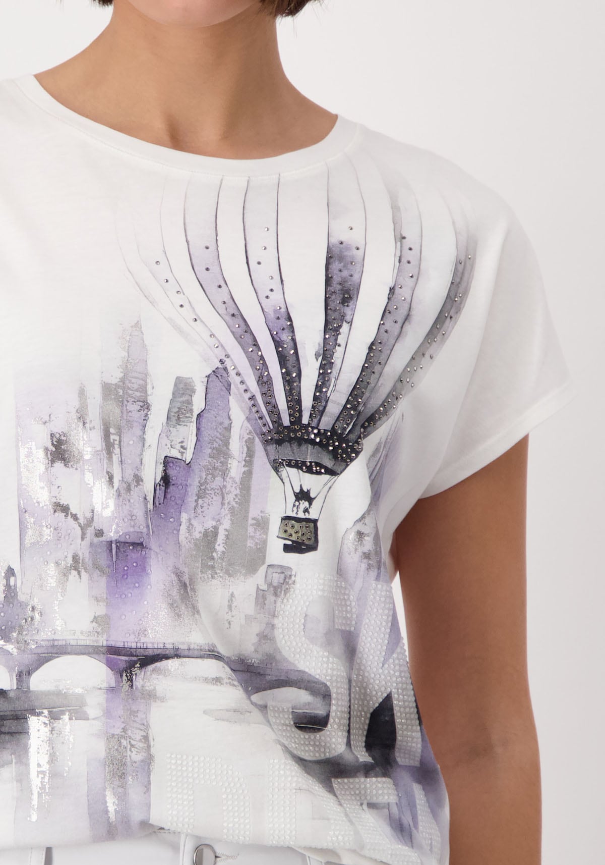 Monari Rundhalsshirt, mit Frontprint