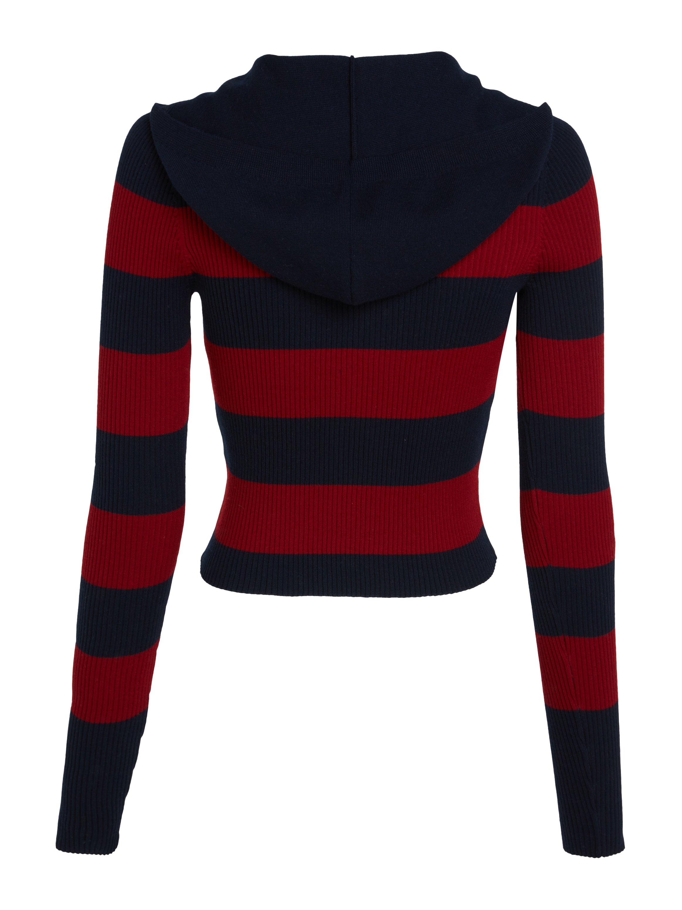 Tommy Jeans Kapuzenpullover »TJW STRIPE 1/4 ZIP HOOD SWEATER«, mit Streifen-Muster, Logo-Flag