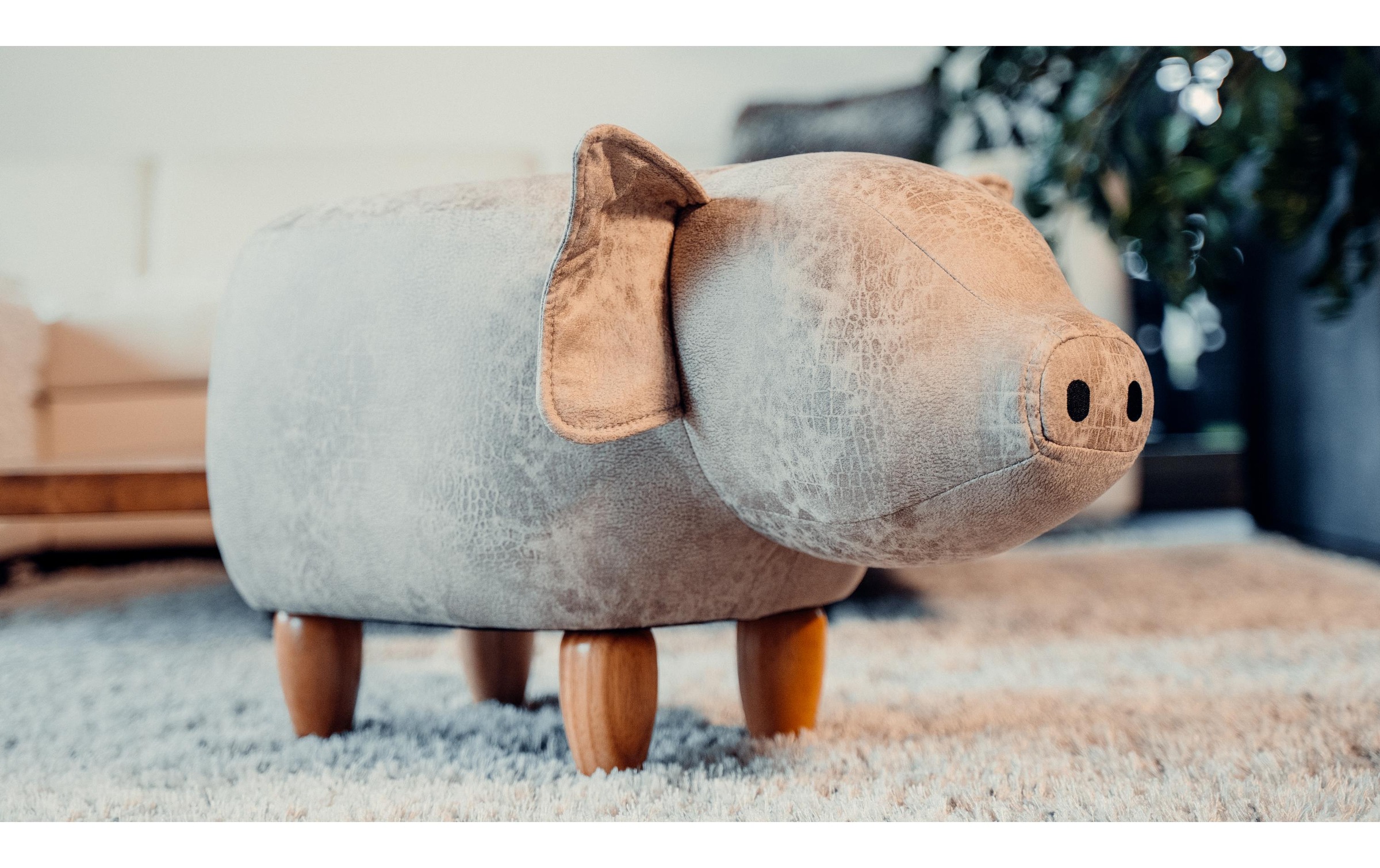 Hocker »zoosy Schwein Ernie Grau«