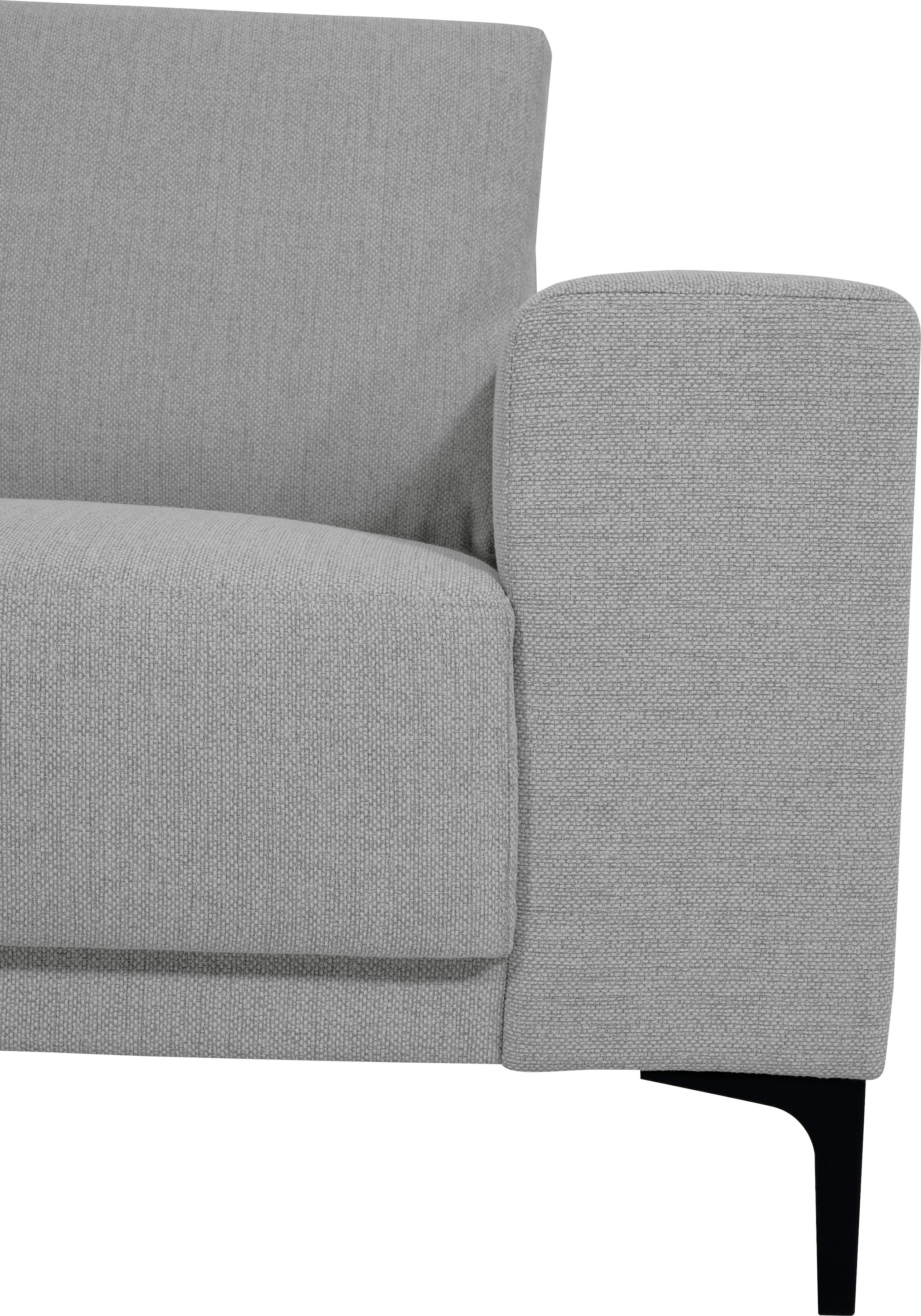 Places of Style 2-Sitzer »Xander«, Breite 164 cm, Webstoff, Soft-Touch Chenille, schwarze Metallfüsse