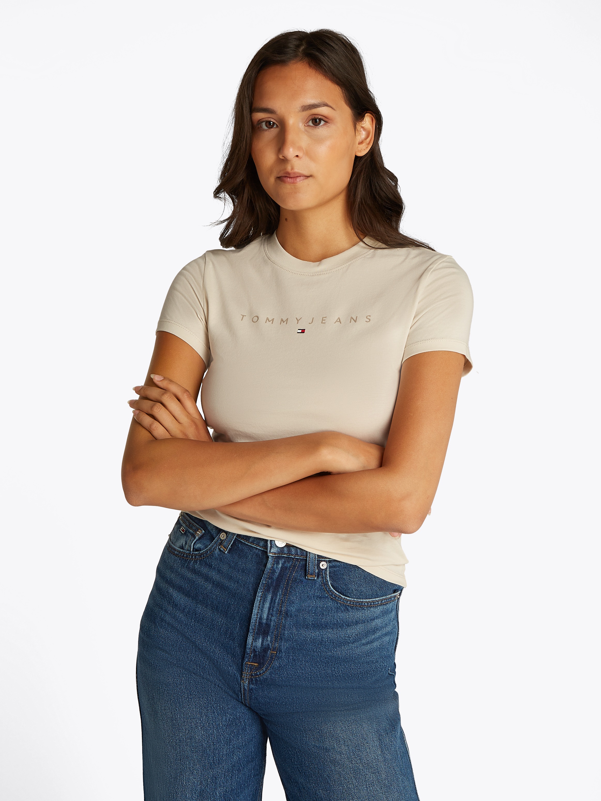 Tommy Jeans T-Shirt »TJW SLIM TONAL LINEAR TEE EXT«, mit Logoschriftzug
