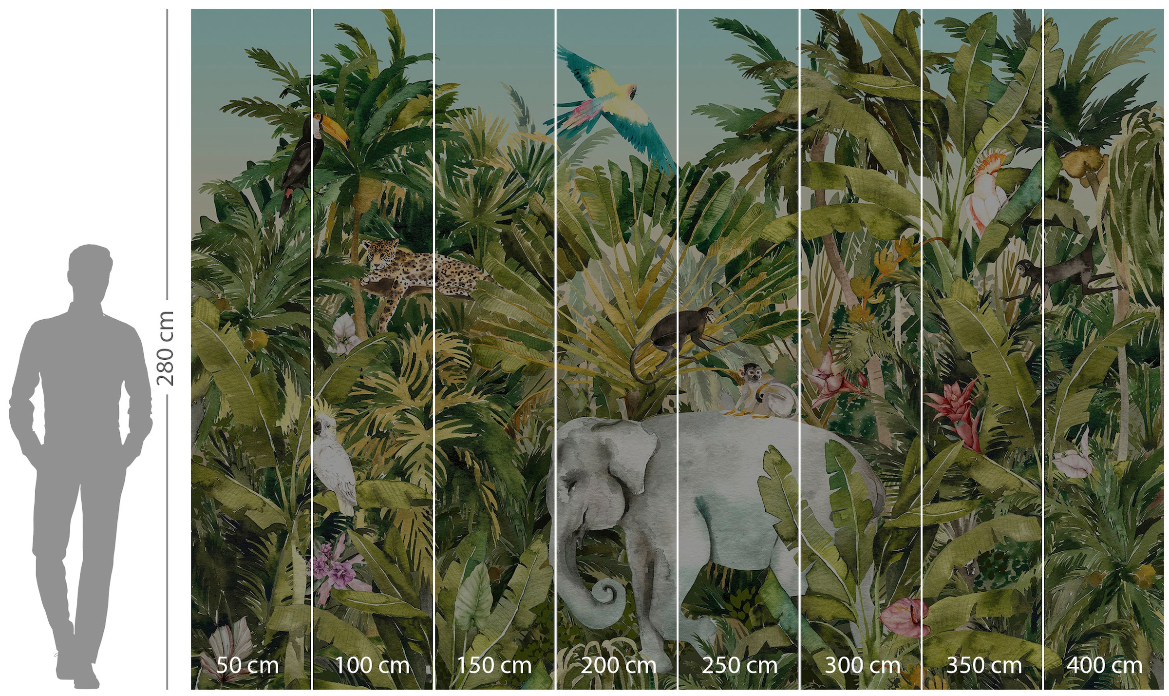 Komar Vliestapete »Digitaldruck Vlies - Jungle Expedition - Grösse 400 x 280 cm«, bedruckt, Kinderzimmer