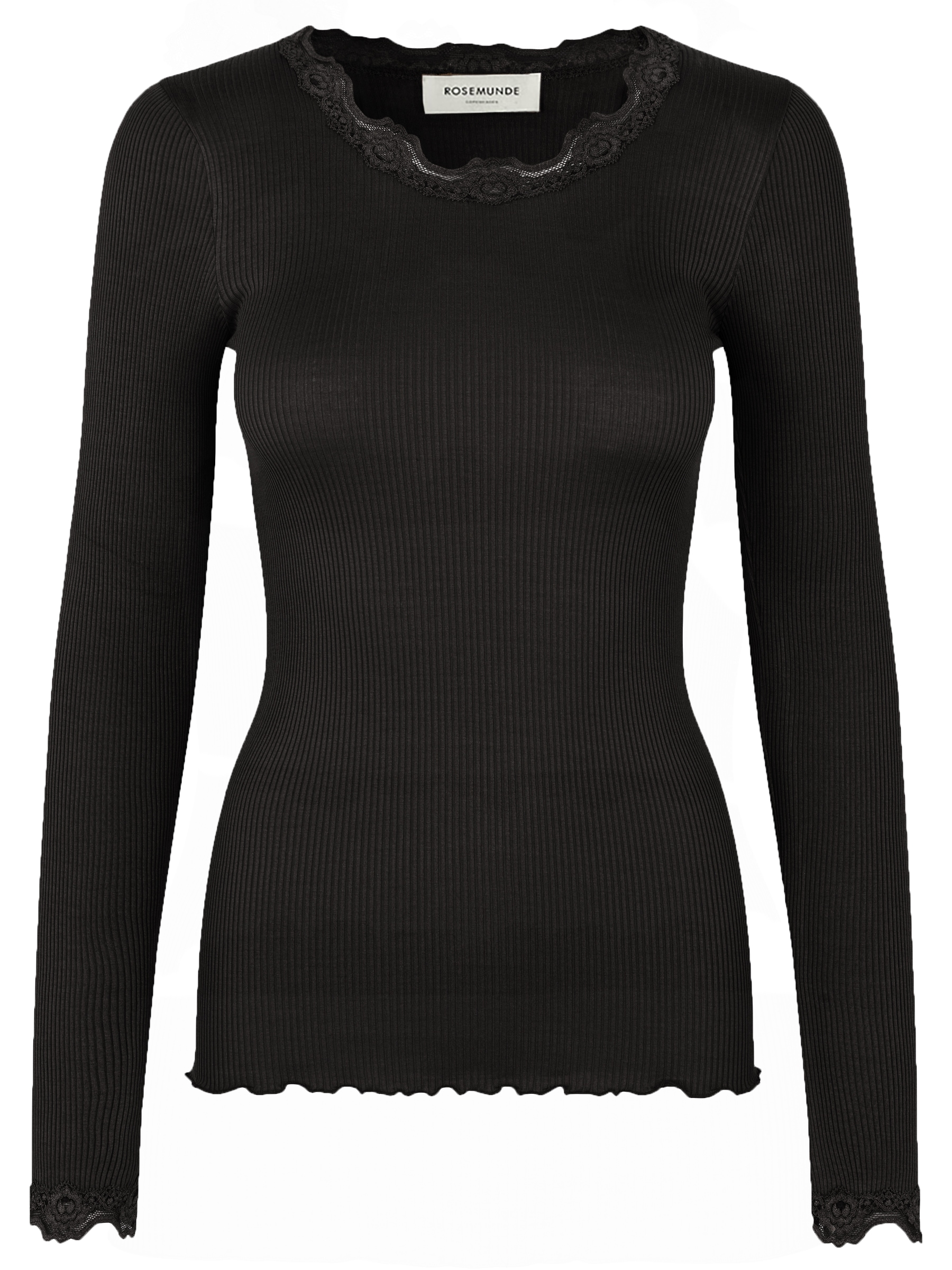 rosemunde Longsleeve »Babette silk shirt« Langarm, mit Spitze, feminin, bequem, Seide- /Baumwollmischung