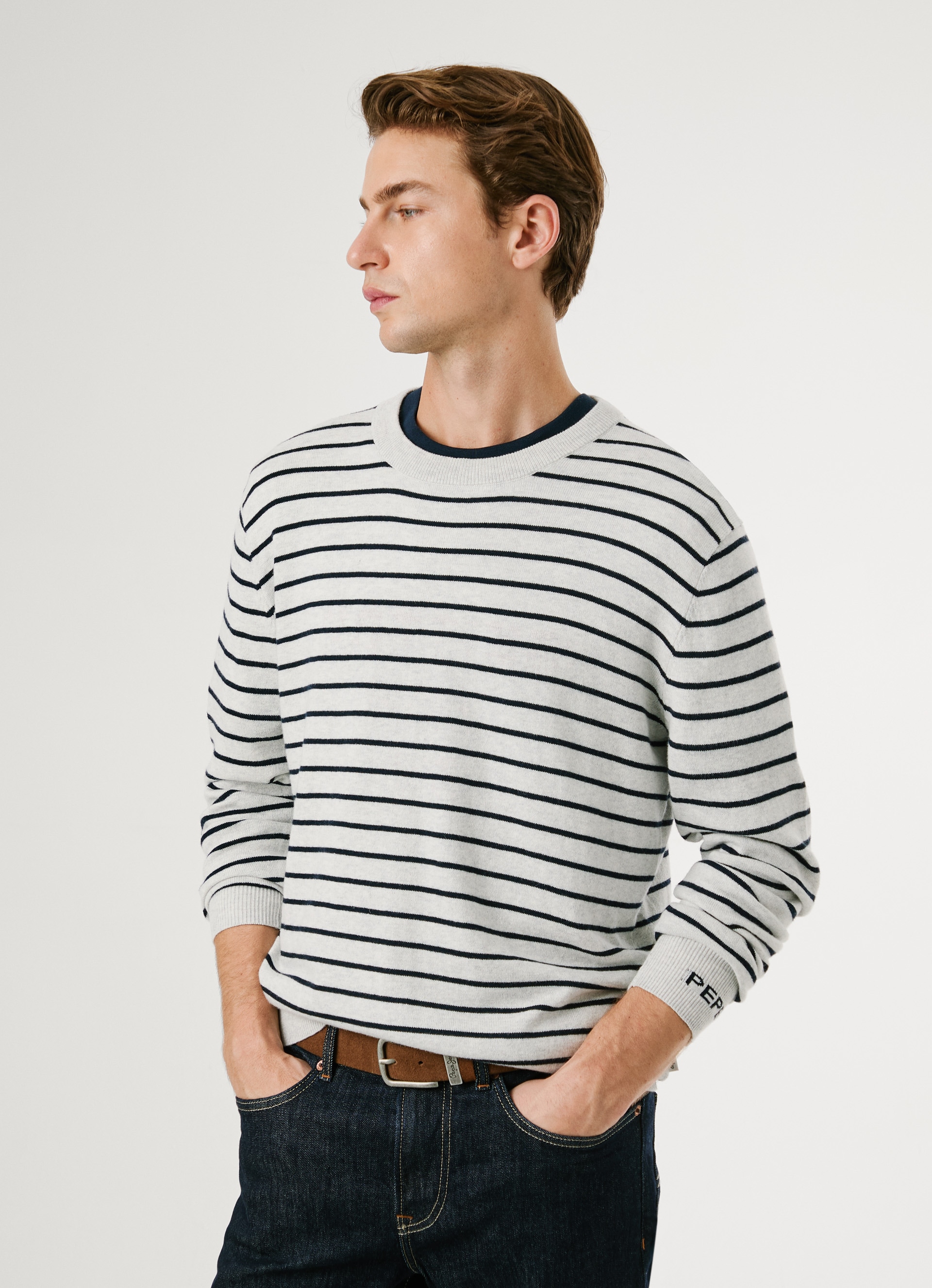 Pepe Jeans Rundhalspullover »ANDRE STRIPES«, mit Kaschmir-Anteil, gestreift