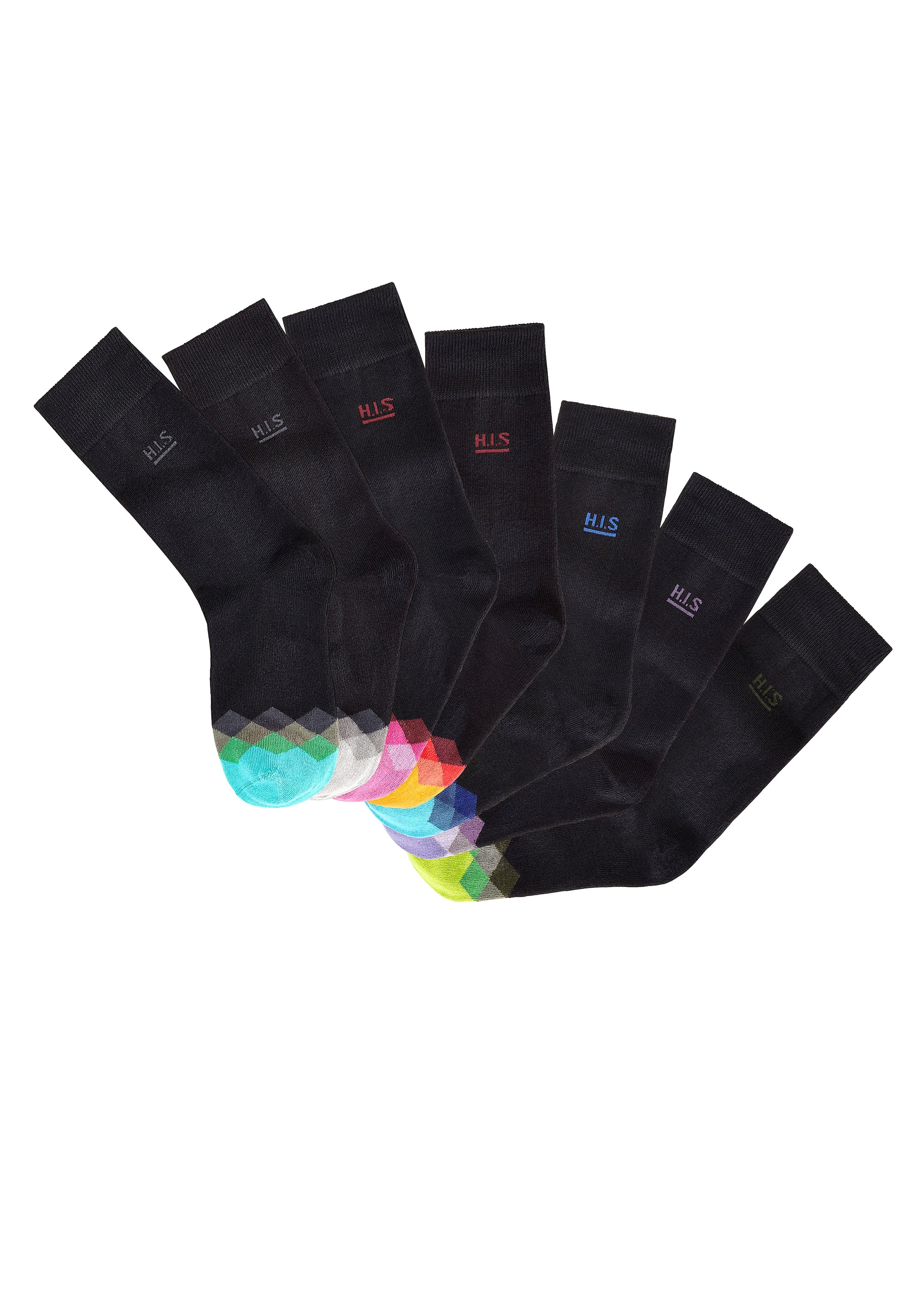 H.I.S Socken, (Set, 7 Paar), mit bunt gemusterter Spitze