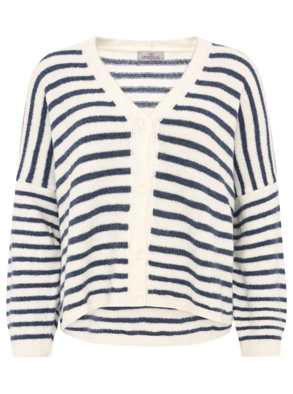 Zwillingsherz Strickjacke »"Streifen"«, One Size, Loose-Fit, Langarm, Wollanteil, V-Ausschnitt