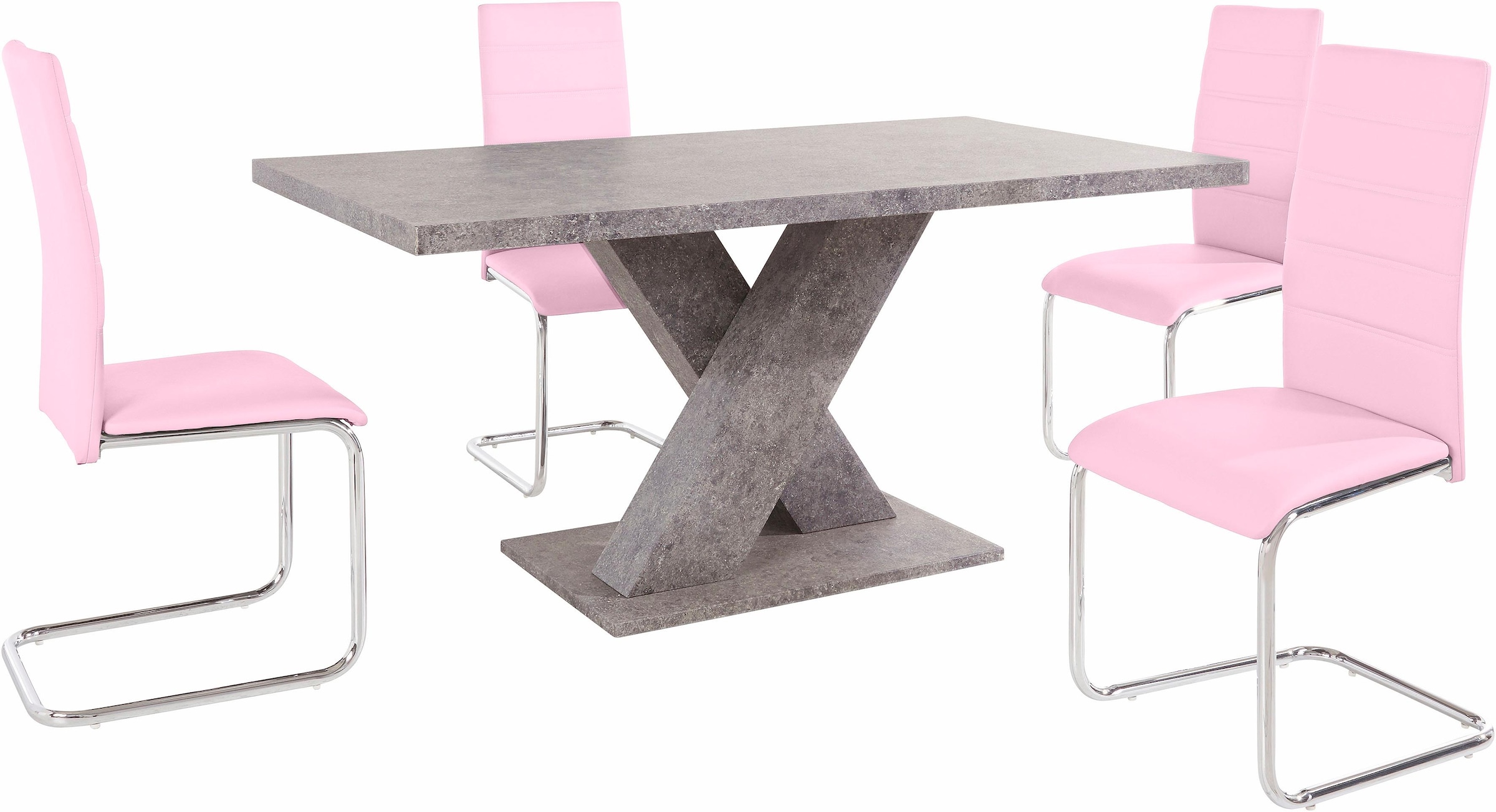 INOSIGN Essgruppe, (Set, 5 tlg.), mit 4 Stühlen und Tisch in Zement-Optik  entdecken im Jelmoli-Online Shop