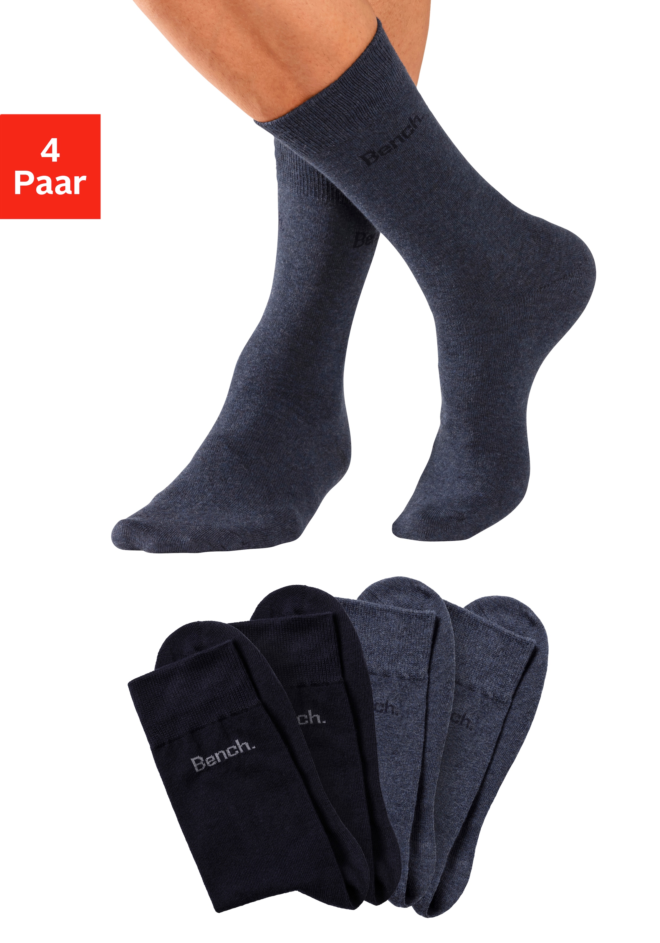 Basicsocken, (Packung, 4 Paar), in angenehm weicher Markenqualität