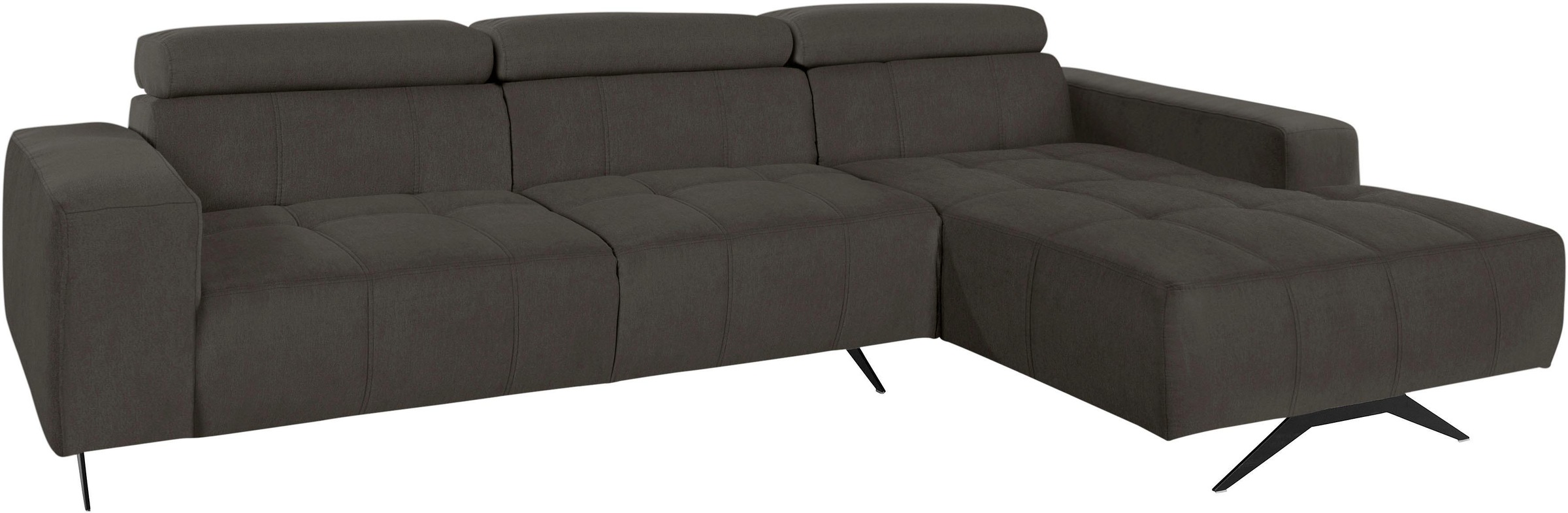 DOMO collection Ecksofa »Trento L-Form«, wahlweise mit Kopfteilverstellung, Recamiere links/rechts bestellbar