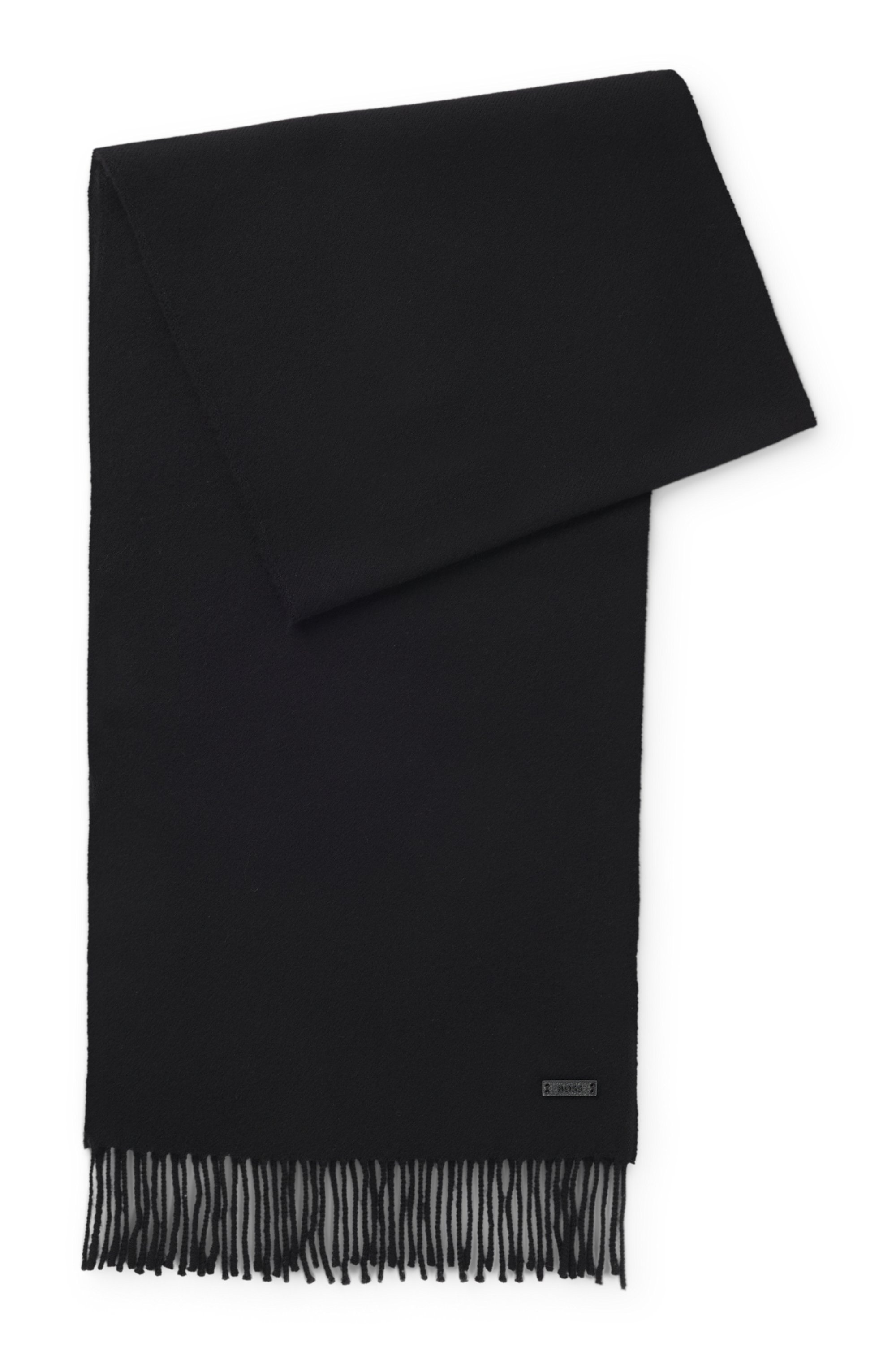 BOSS Wollschal »Naster 35*180« mit gedrehten Fransen 100% Wolle Lederlabel Premium Quality
