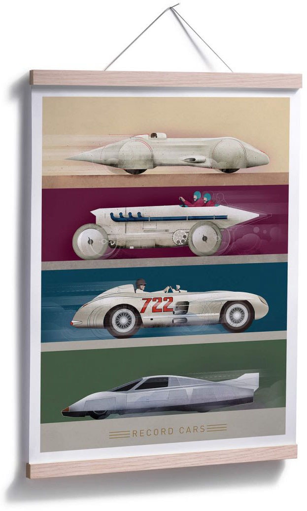 Poster online Bild, Poster, Retro Auto Wall-Art »Vintage | Jelmoli-Versand (1 shoppen Wandbild, Rennwagen«, St.), Wandposter Autos,