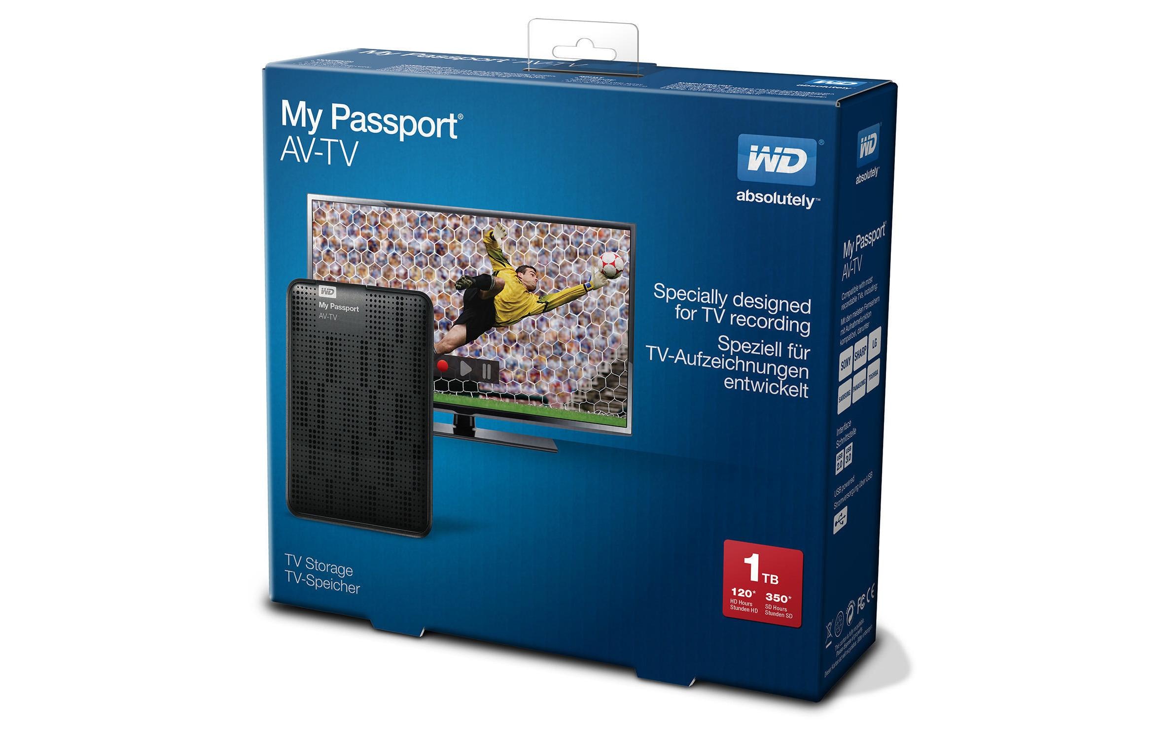 Western Digital externe HDD-Festplatte »Externe Festplatte My Passport AV-TV 1 TB«