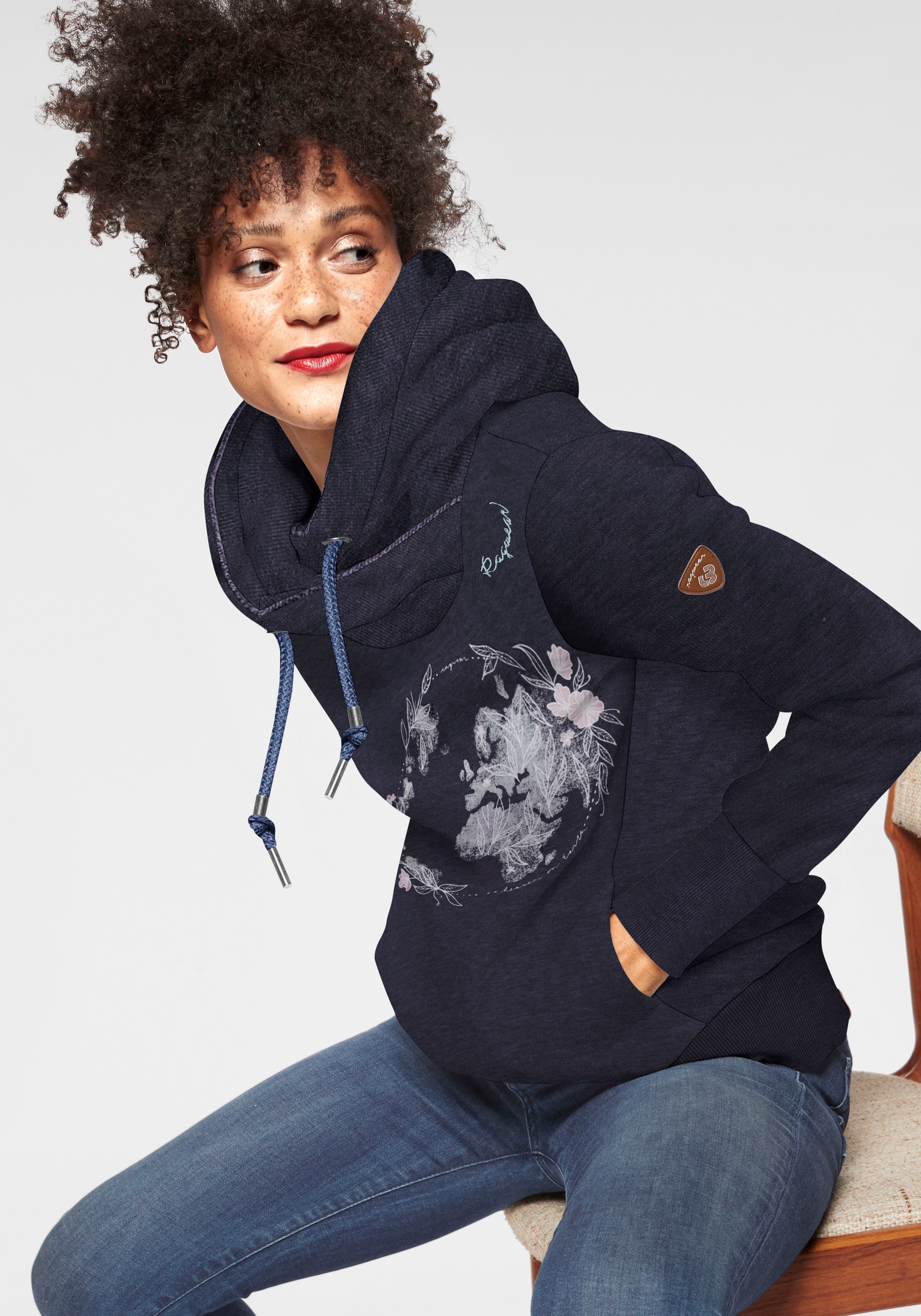 BUTTON Jelmoli-Versand online shoppen Ragwear | Statement-Front-Print »GRIPY Sweater WORLD mit Kapuzensweatshirt O«,