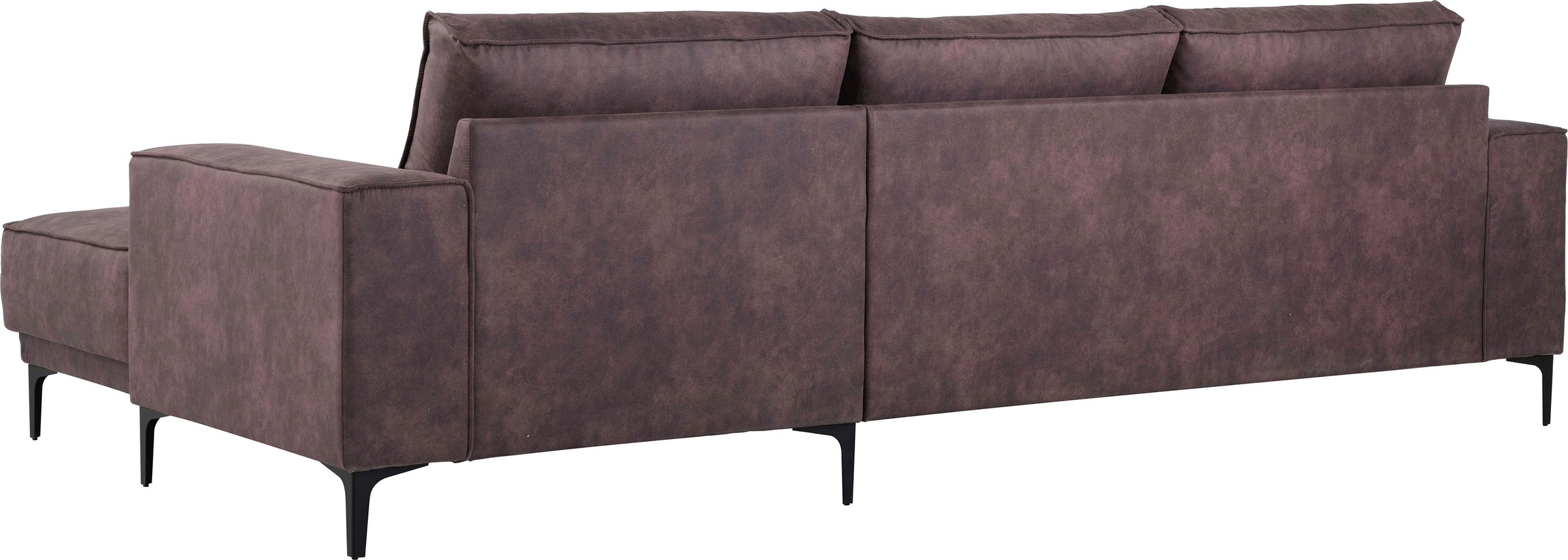 Places of Style Ecksofa »Polsterecke Oland, Struktur, Flachgewebe, Luxus-Microfaser, Boucle«, L-Form, 280 cm, Wellenunterfederung, Skandi-Design, Metallfüsse