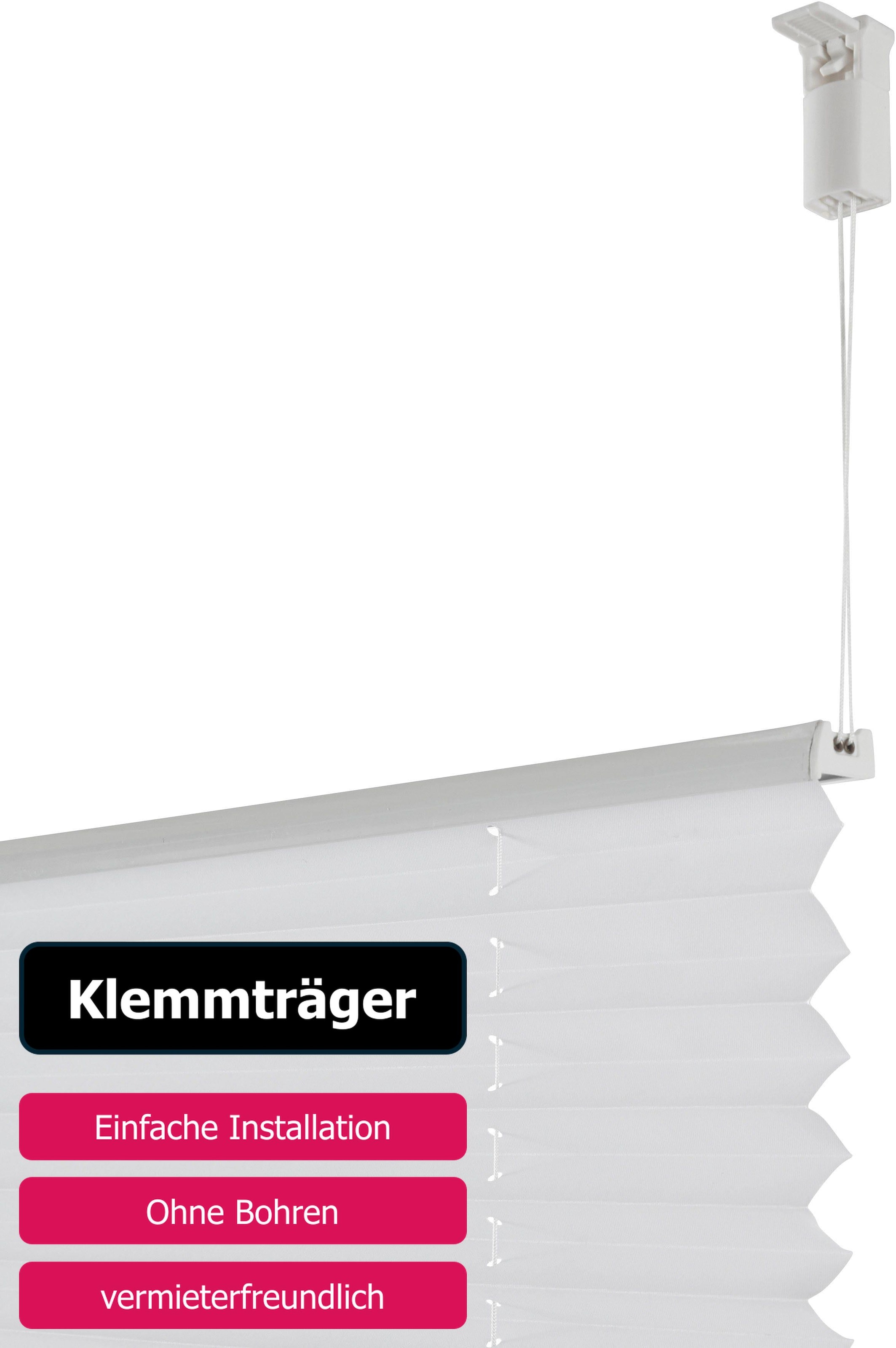 my home Plissee »Ombré«, Lichtschutz, ohne Bohren, verspannt, Fixmass, Farbverlauf, Klemmträger