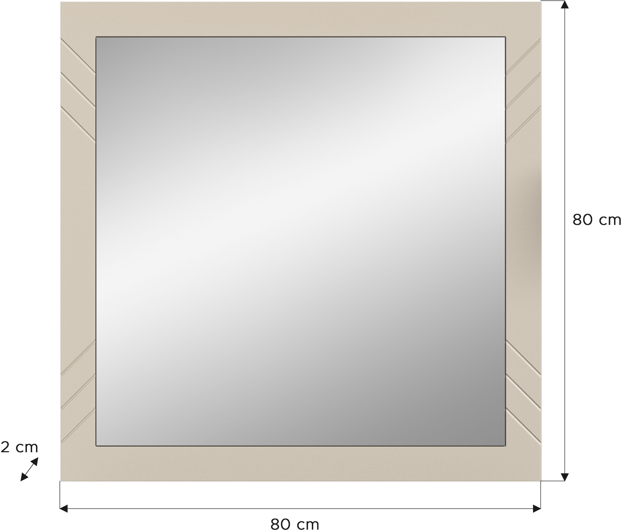 INOSIGN Wandspiegel »Mento, quadratisch 80 x 80cm, Umlaufender Rahmen mit Ornamentfräsung«, grosse Spiegelfläche, Garderobespiegel,Flurspiegel,Dielenspiegel
