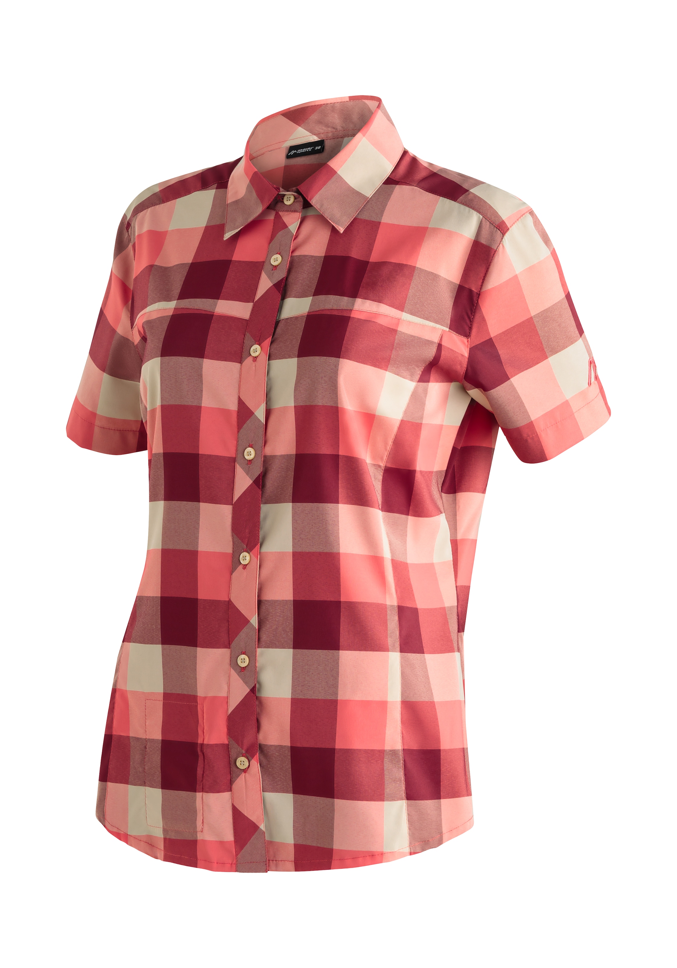 Maier Sports Outdoorbluse »Kendra S/S W«, Damen Kurzarmbluse, pflegeleichte Karobluse
