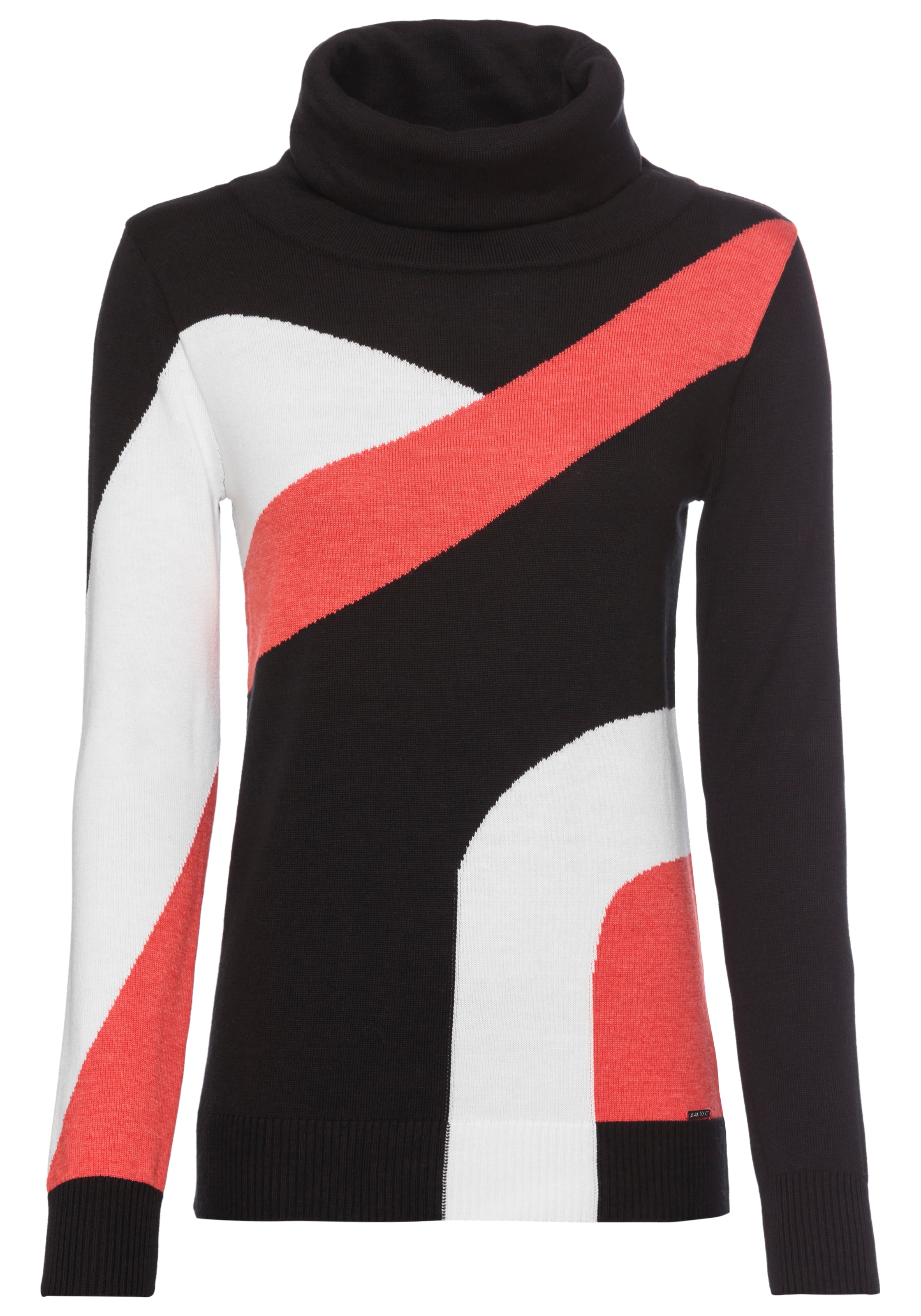 Laura Scott Schalkragenpullover, mit Colorblock