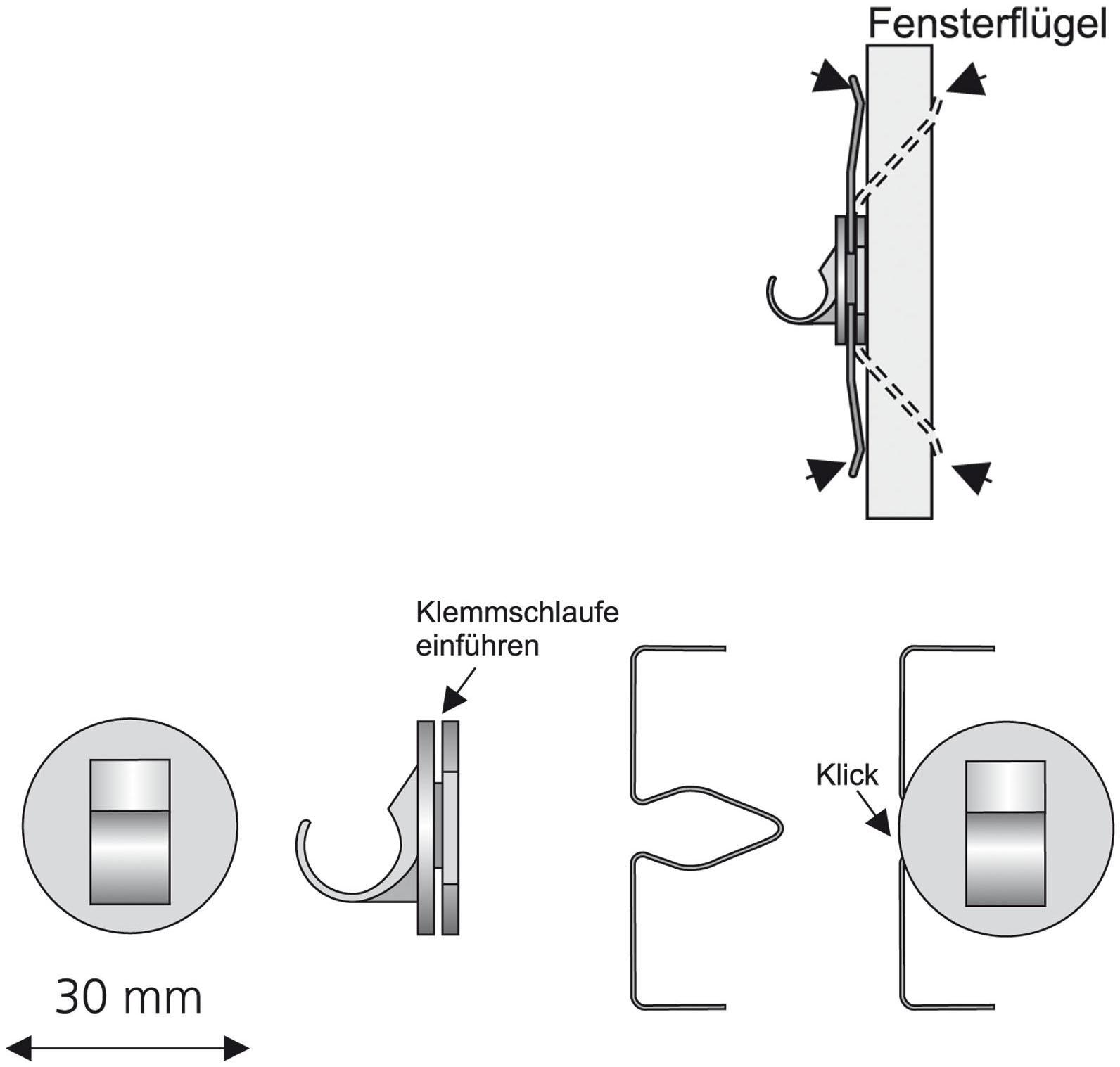 Liedeco Klemmträger, (Set, 2 St.), für Cafe- und Scheibenstangen