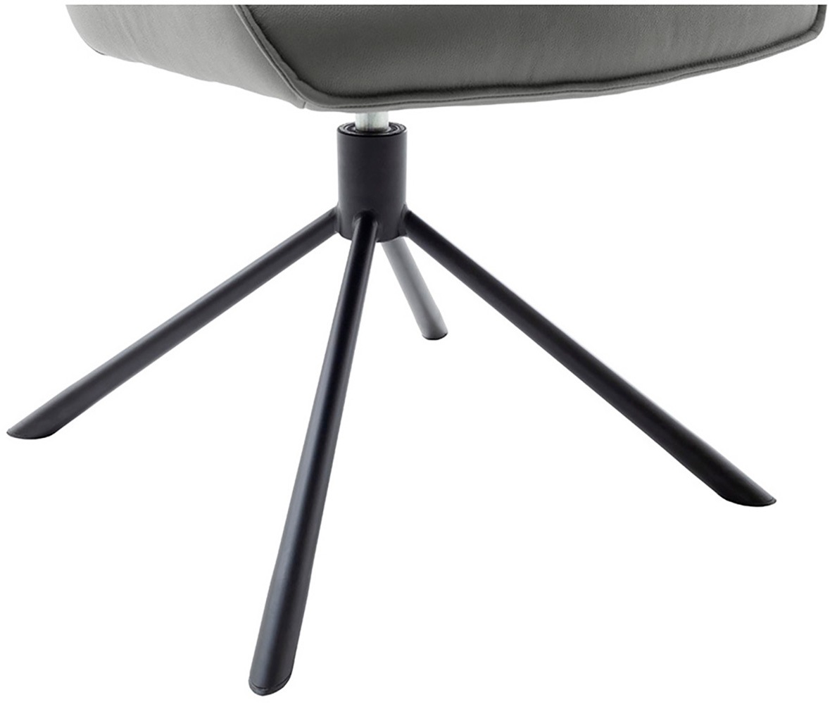 MCA furniture 4-Fussstuhl »MARIN Esszimmerstuhl (2er Set) - Stuhl«, (Set), 2 St., Microfaser, 360° drehbar, Metall schwarz, beweglichen Rücken, belastbar 120 kg