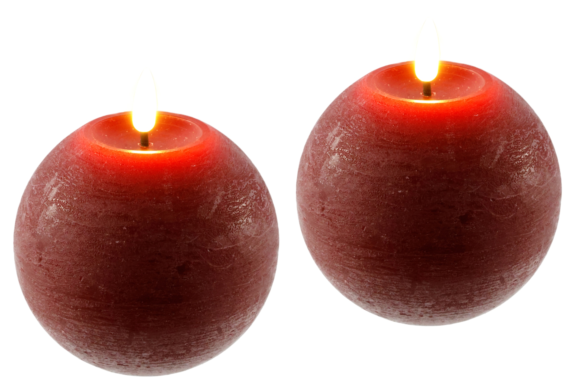 I.GE.A. LED-Kerze »LED Echtwachskerze 2er Set«, Mit Timer Flackernd Stumpenkerze Adventskerzen Adventskranz