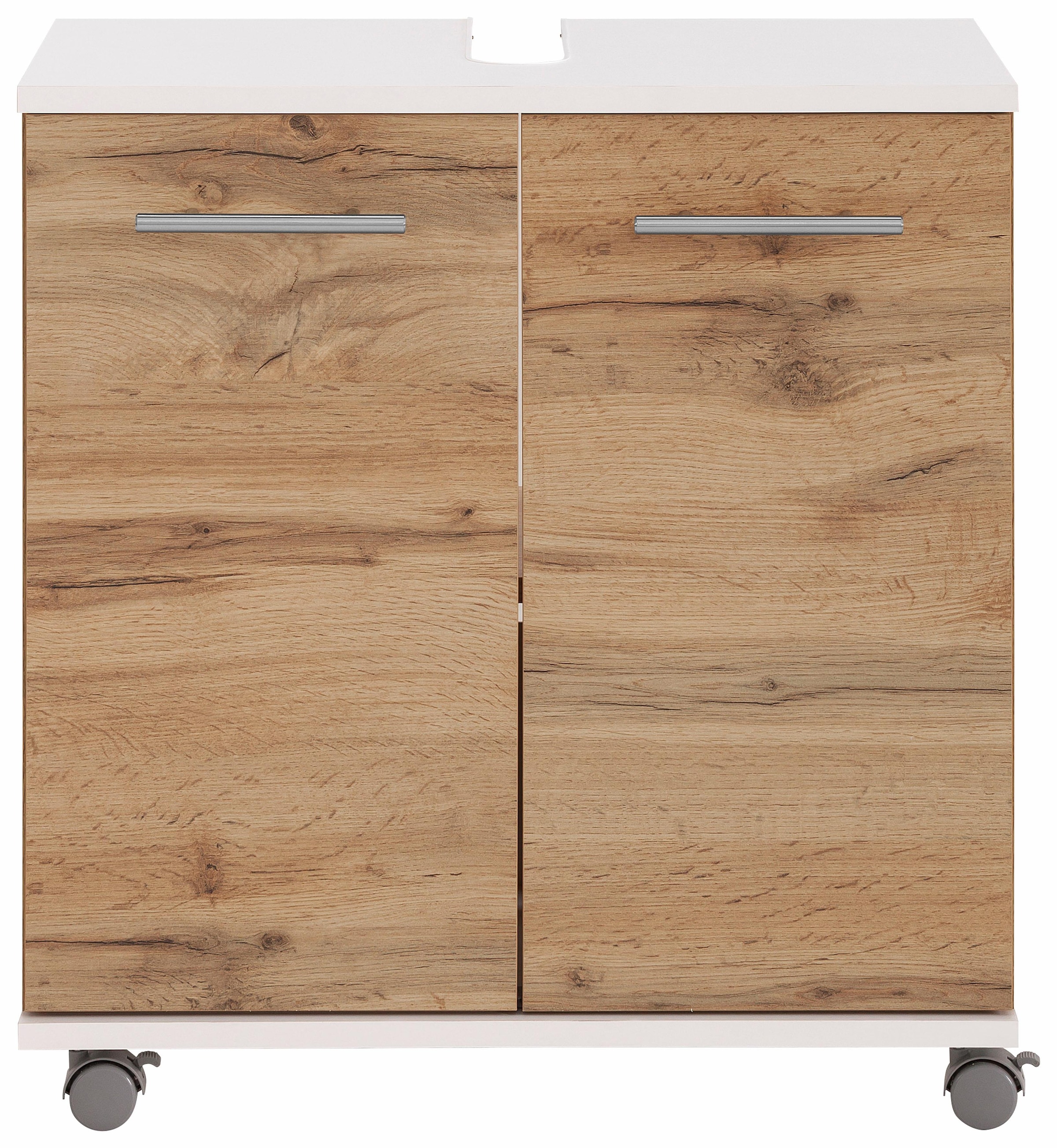 Schildmeyer Waschbeckenunterschrank »Rhodos«, Breite 60 cm, verstellbarer  Einlegeboden, Metallgriffe, 2 Türen online kaufen | Jelmoli-Versand | Unterschränke