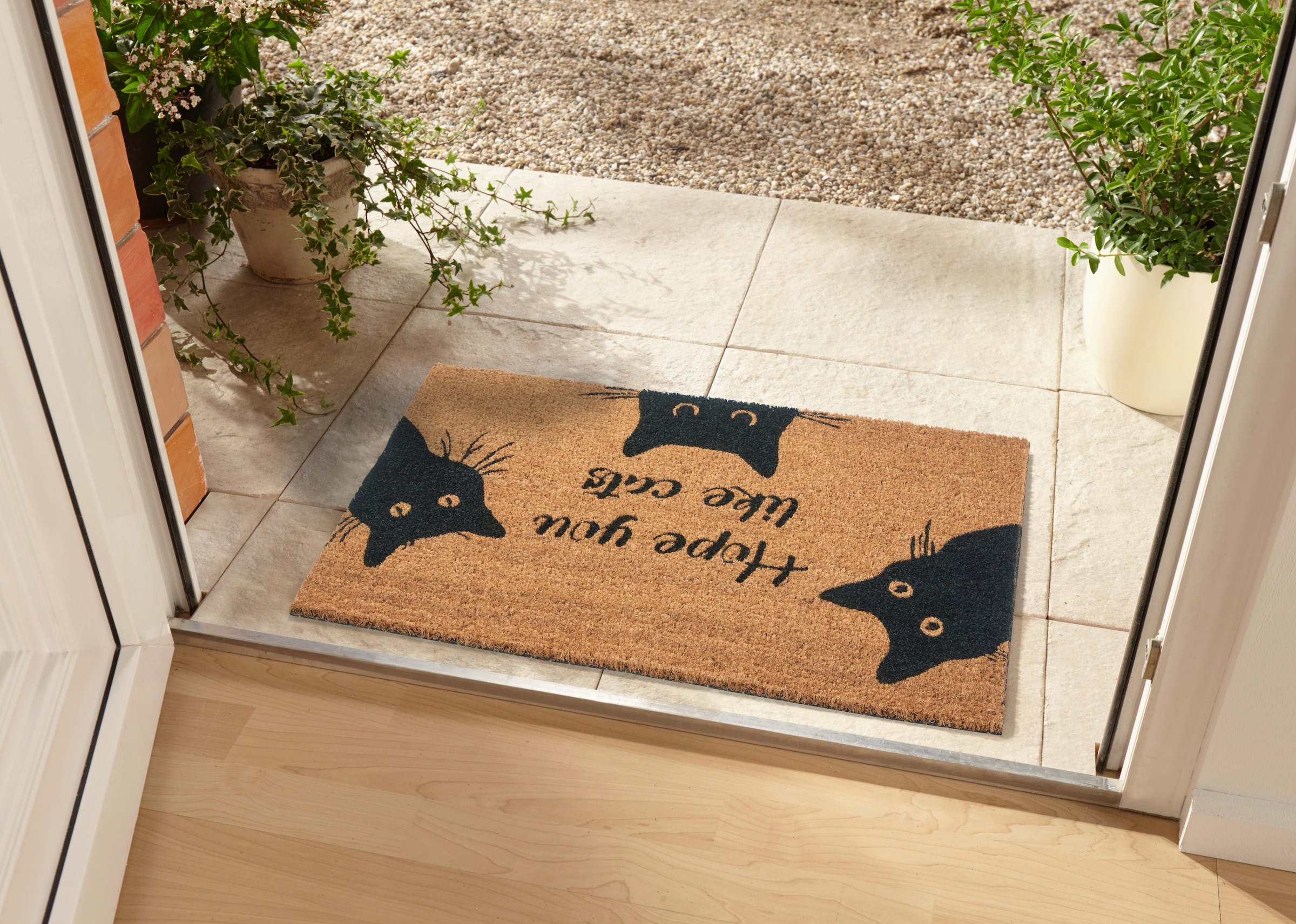 HANSE Home Fussmatte »Mix Mats Kokos Cat Fan, Türmatte«, rechteckig, 15 mm Höhe, Kokos, Schmutzfangmatte, Outdoor, Rutschfest, Innen, Kokosmatte, Flur