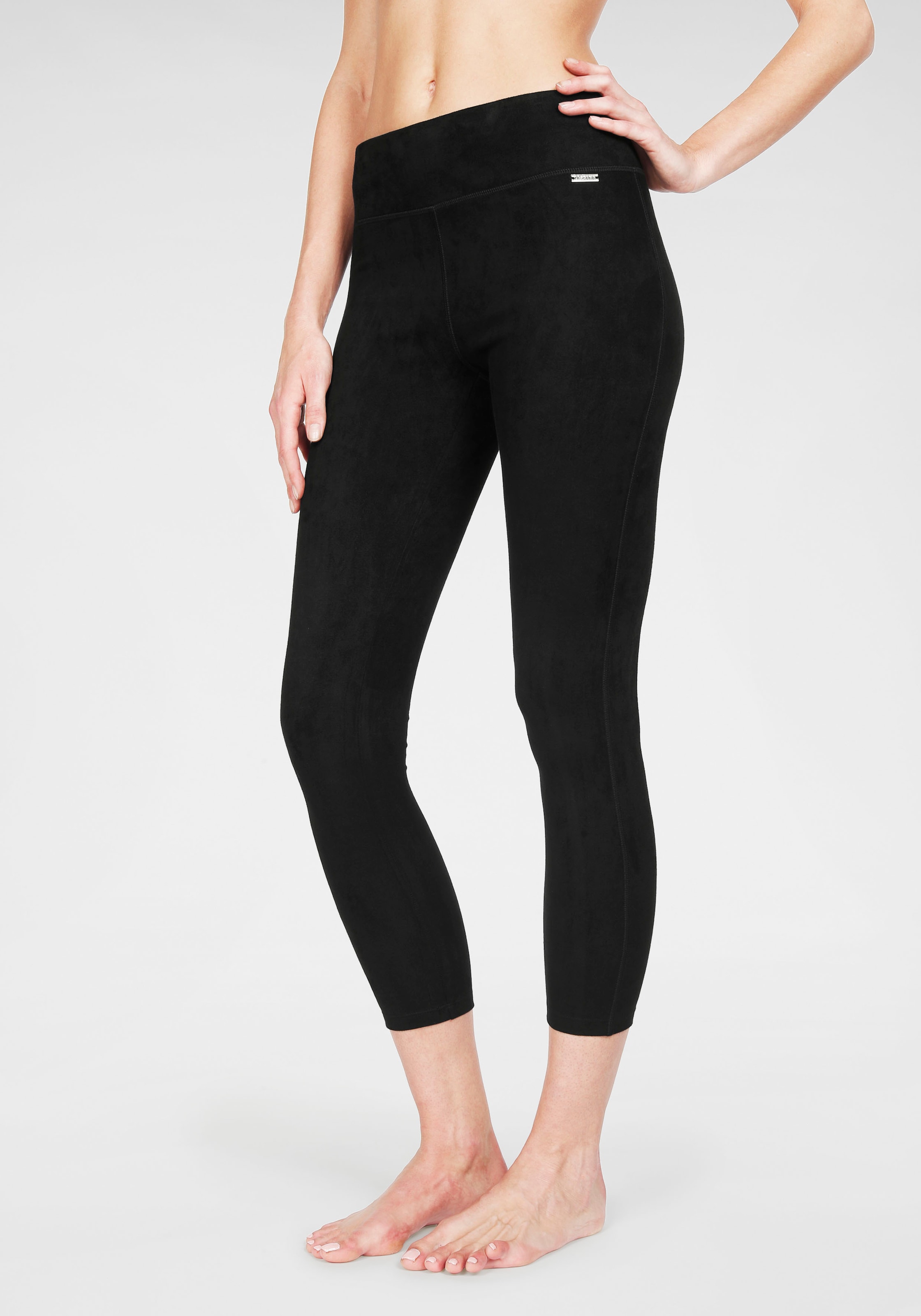 LASCANA Leggings, in Velourleder-Optik