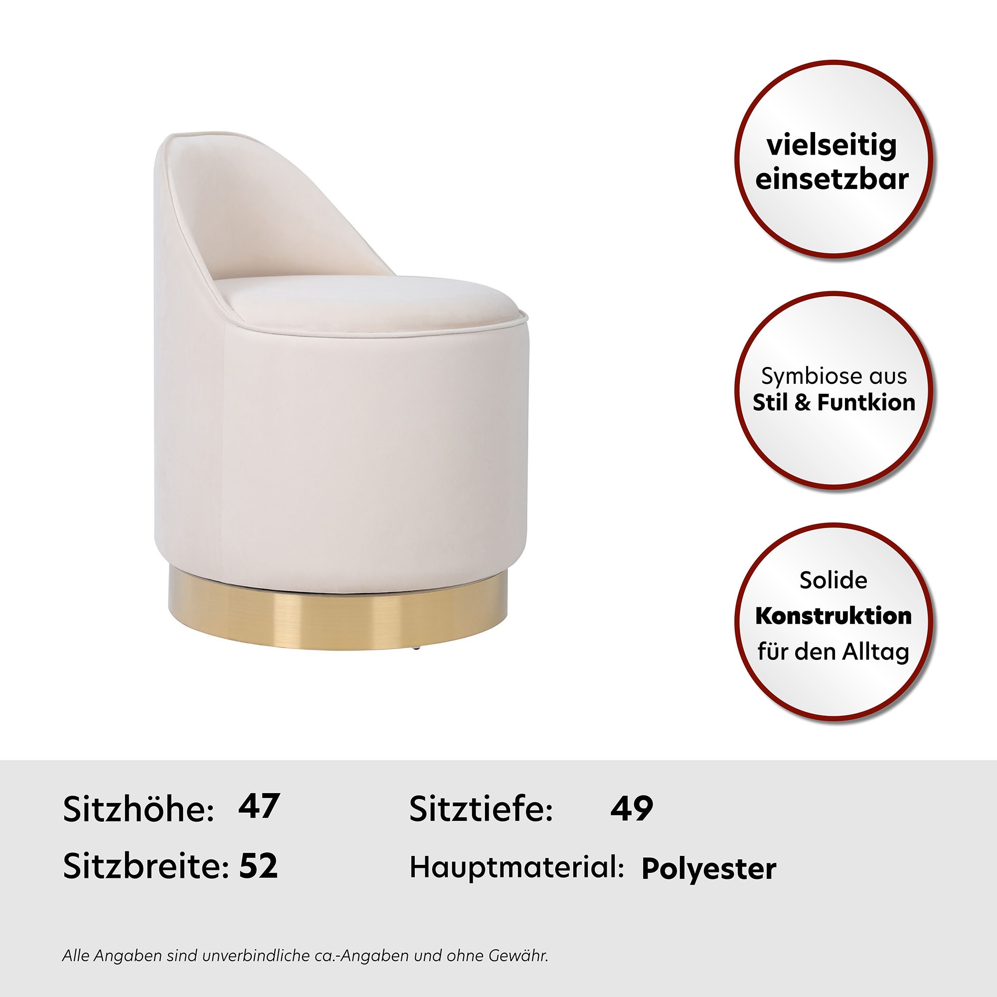 Kayoom Sessel »Drehhocker Viktor 125,Drehhocker in modernem Design,Stauraum im Innere«, (1 St.), drehbarer Sockel, mit Stauraum, komfortable Rückenstütze