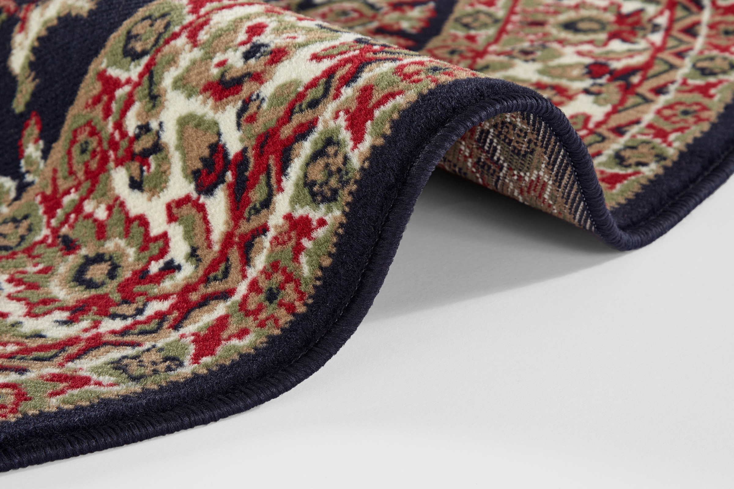 HANSE Home Teppich »Halton«, rund, 8 mm Höhe, Kurzflor, Orient Optik, mit Bordüre, robust, pflegeleicht, gekettelt