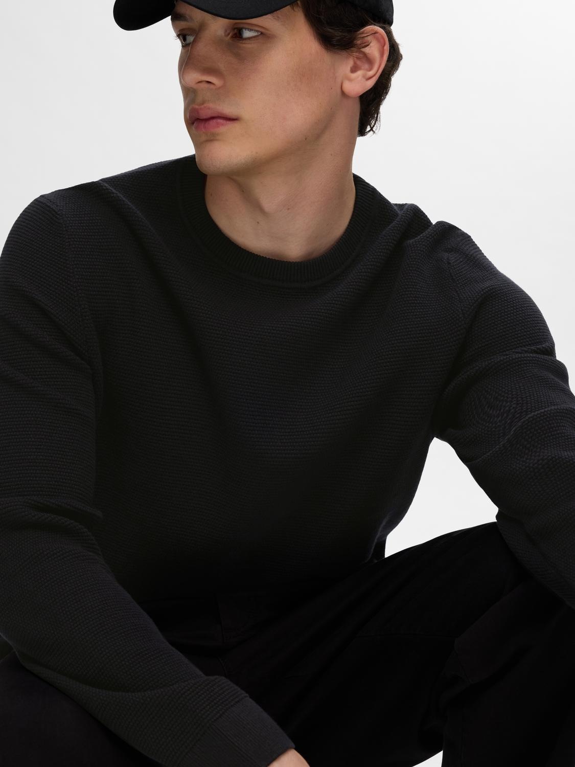 SELECTED HOMME Strickpullover »SLHROSS LS KNIT STRUCTURE CREW NECK NOOS«