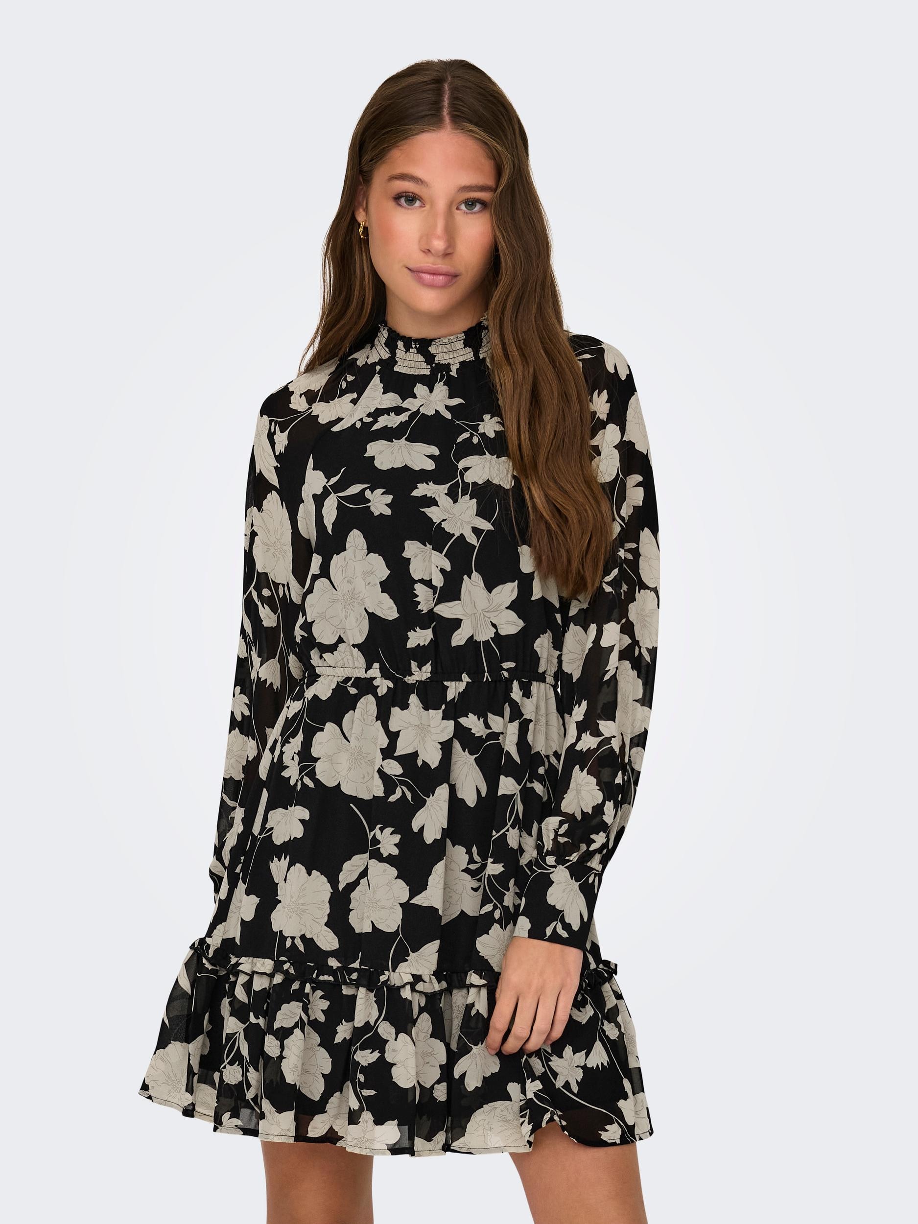 ONLY Blusenkleid »ONLLINNEA L/S SMOCK DRESS EX PTM«, mit Volant online  bestellen | Jelmoli-Versand