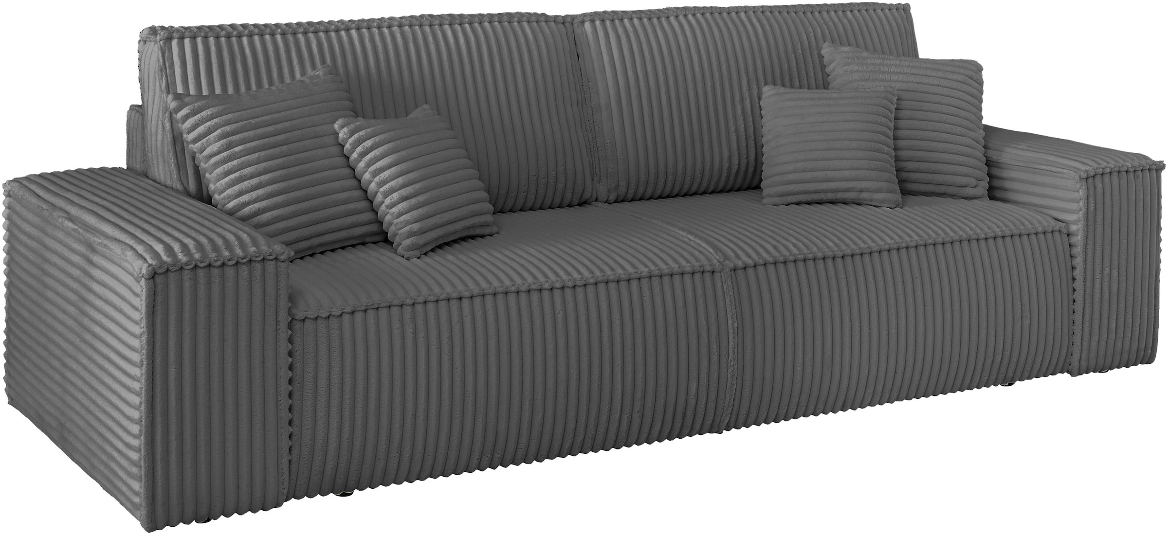 andas 3-Sitzer »FINNLEY Schlafsofa 257 cm, Schlaffunktion mit Bettkasten (200/136cm)«, in Aqua Clean-Bouclé, Struktur fein u. Cord