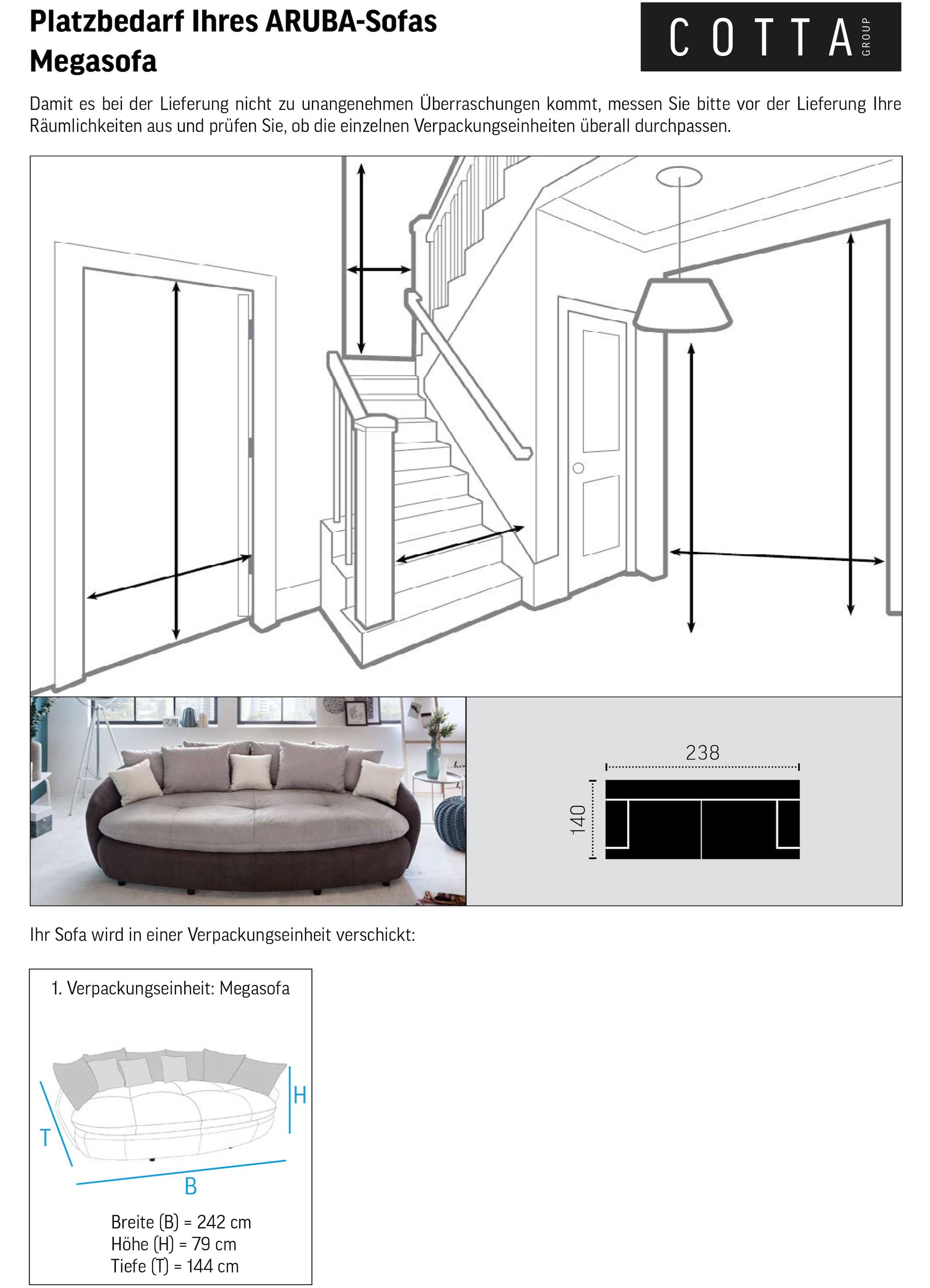 INOSIGN Big-Sofa »Aruba«, grosszügiges, gemütliches Megasofa XXL