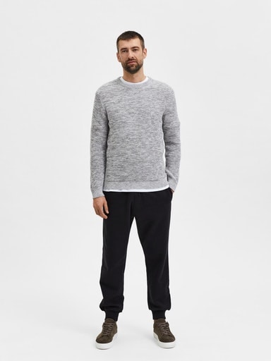 SELECTED HOMME Rundhalspullover »SLHVINCE LS KNIT BUBBLE CREW NECK NOOS«