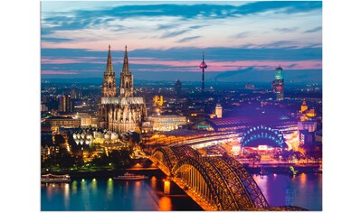 Artland Glasbild »Köln Panorama am Abend«, Deutschland, (1 St.), in verschiedenen  Grössen online kaufen | Jelmoli-Versand
