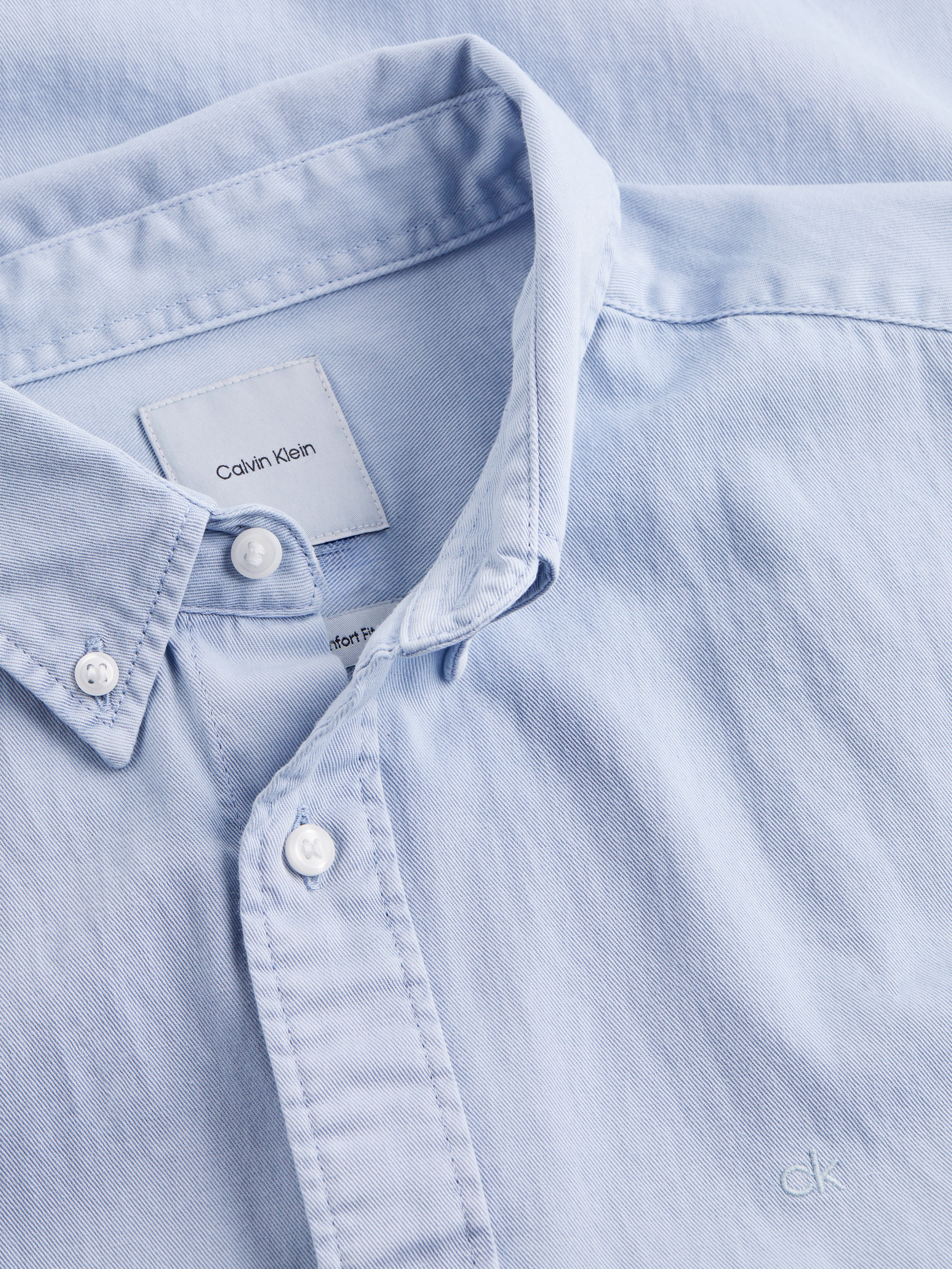 Calvin Klein Langarmhemd »GARMENT DYED TWILL SHIRT«, mit Logostickerei