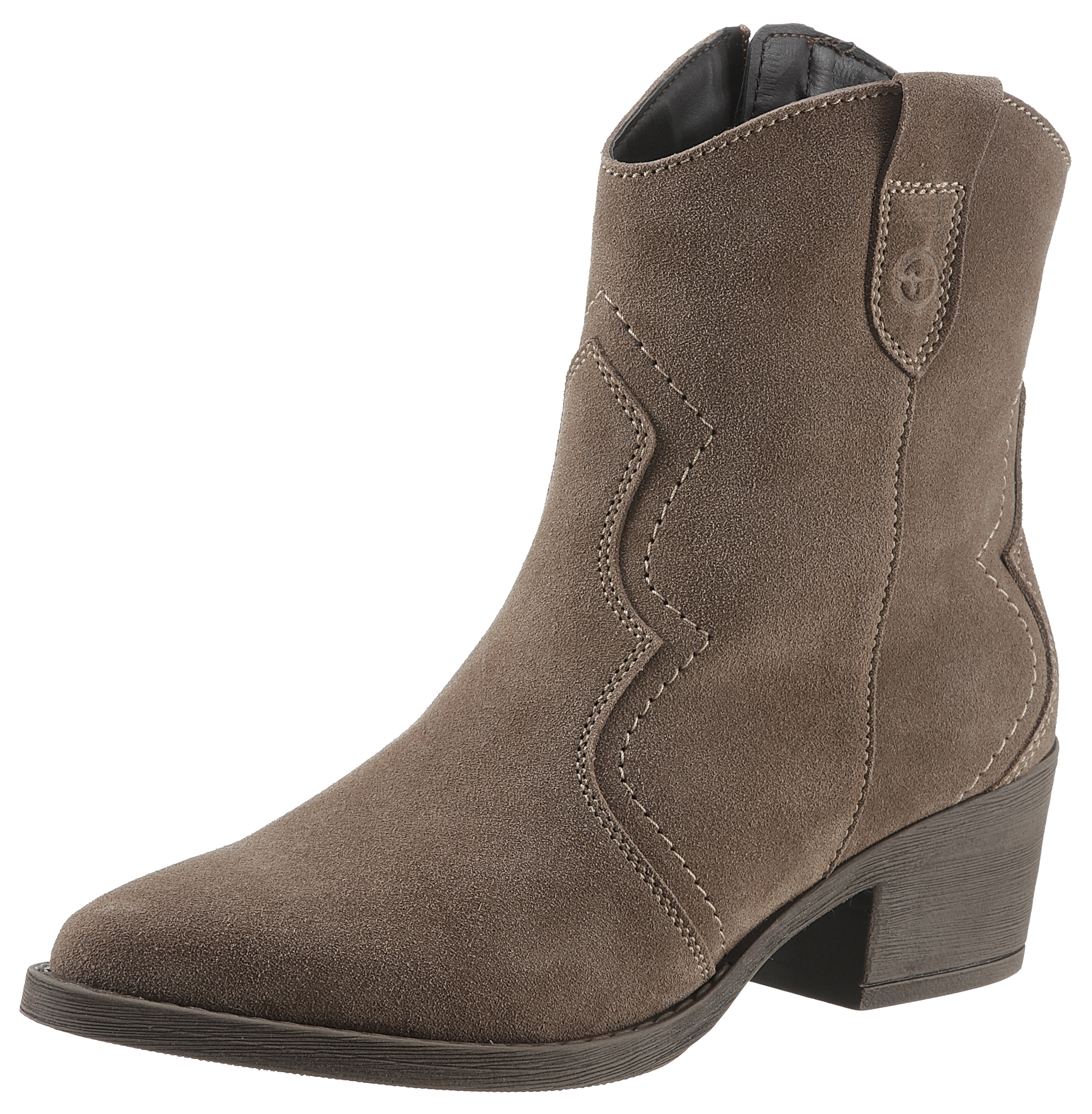 Cowboy Stiefelette, mit modischen Kontrastnähten