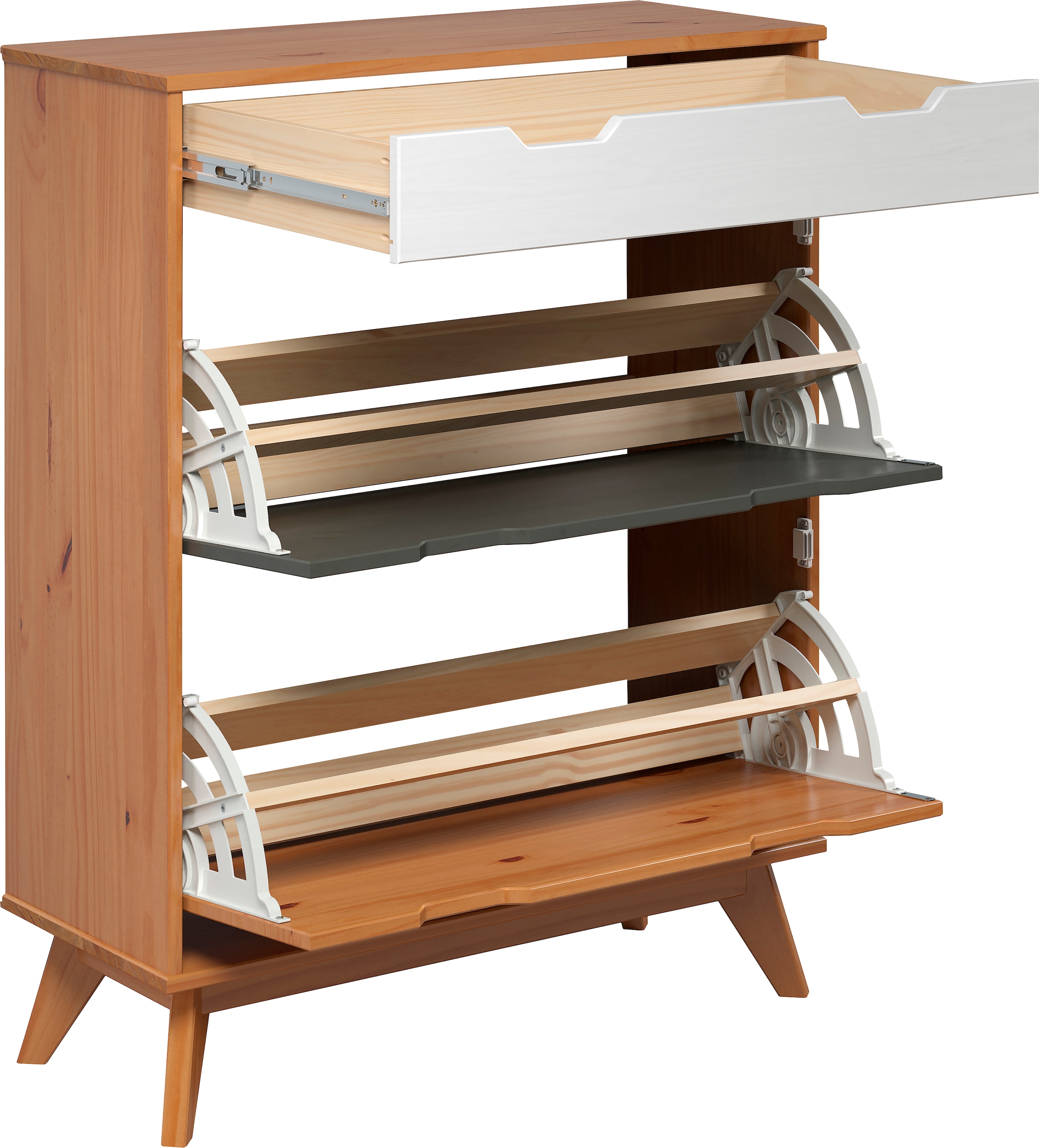 INTER-FURN Schuhschrank »Scandik«, kleiner Schuhschrank mit 2 Klappen