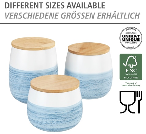 WENKO Vorratsdose »Modell Mala«, (1 tlg.), Aufbewahrungsdose für Vorräte mit Aquarell-Dekor, luftdichter Deckel