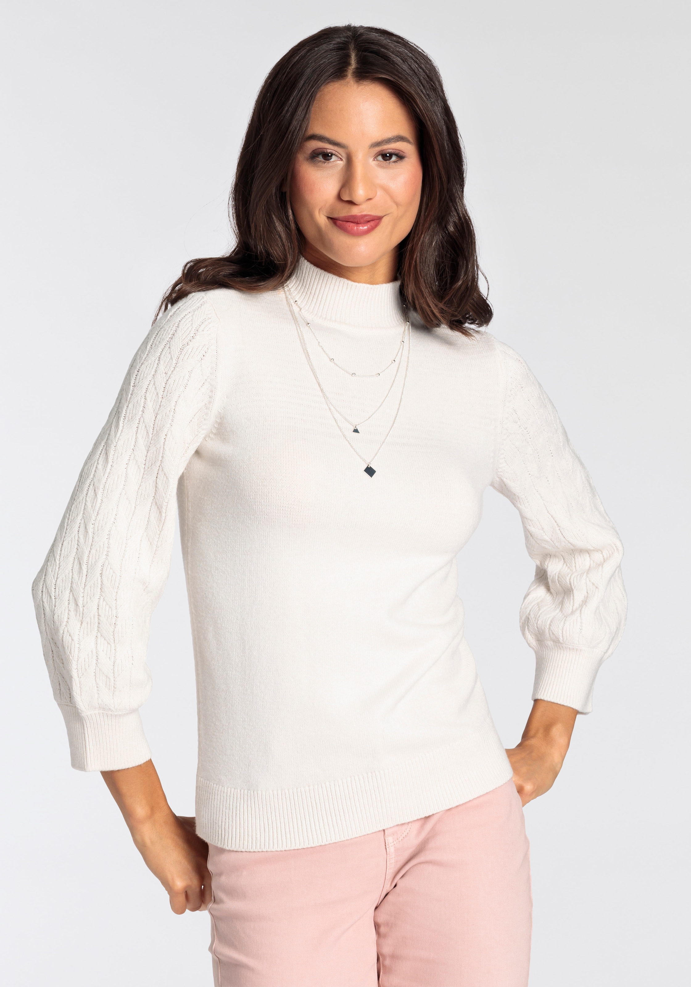 Laura Scott Strickpullover, mit Ajour-Muster - NEUE KOLLEKTION