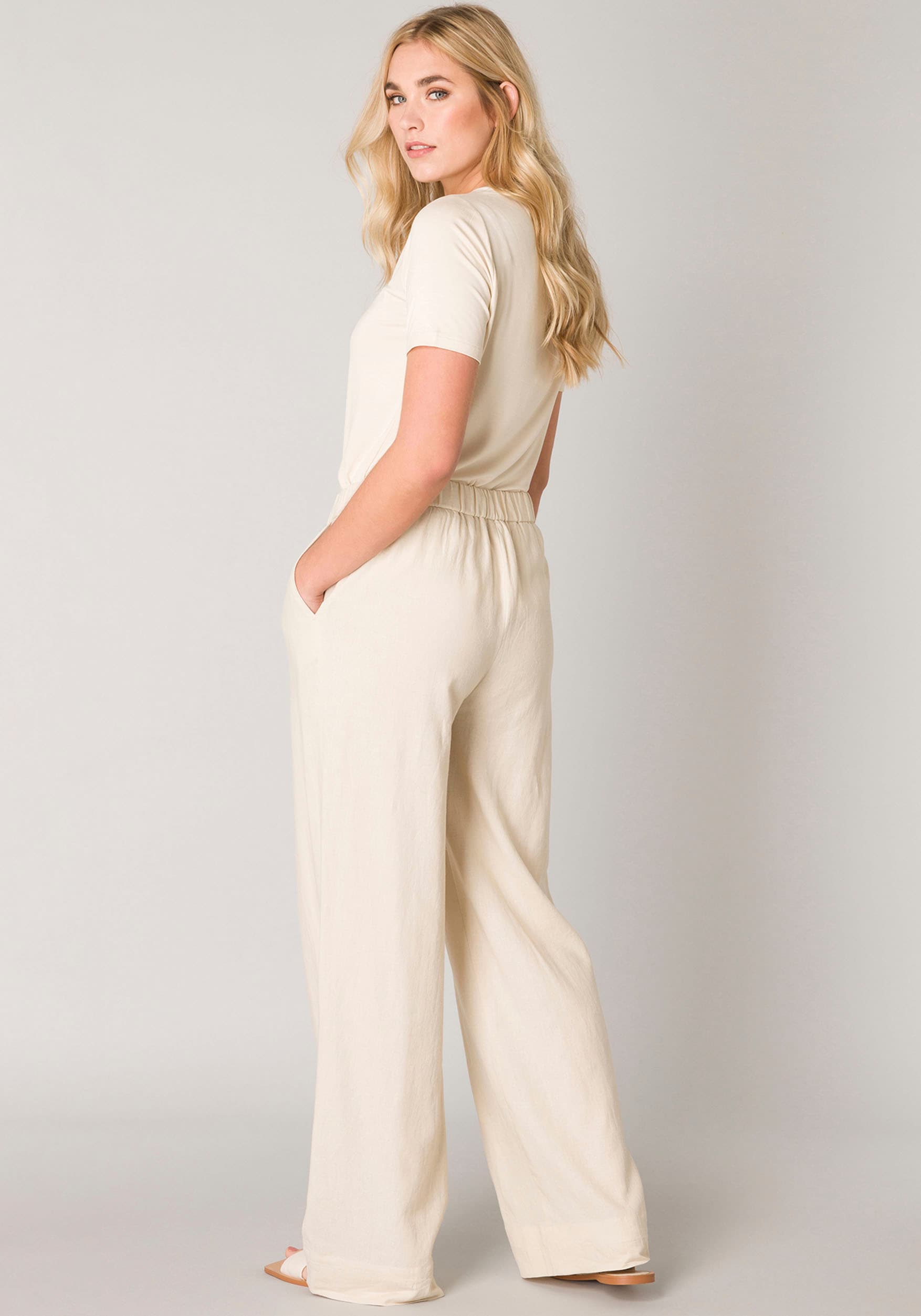 Base Level Leinenhose »Yul«, Sommerhose mit elastischem Bund