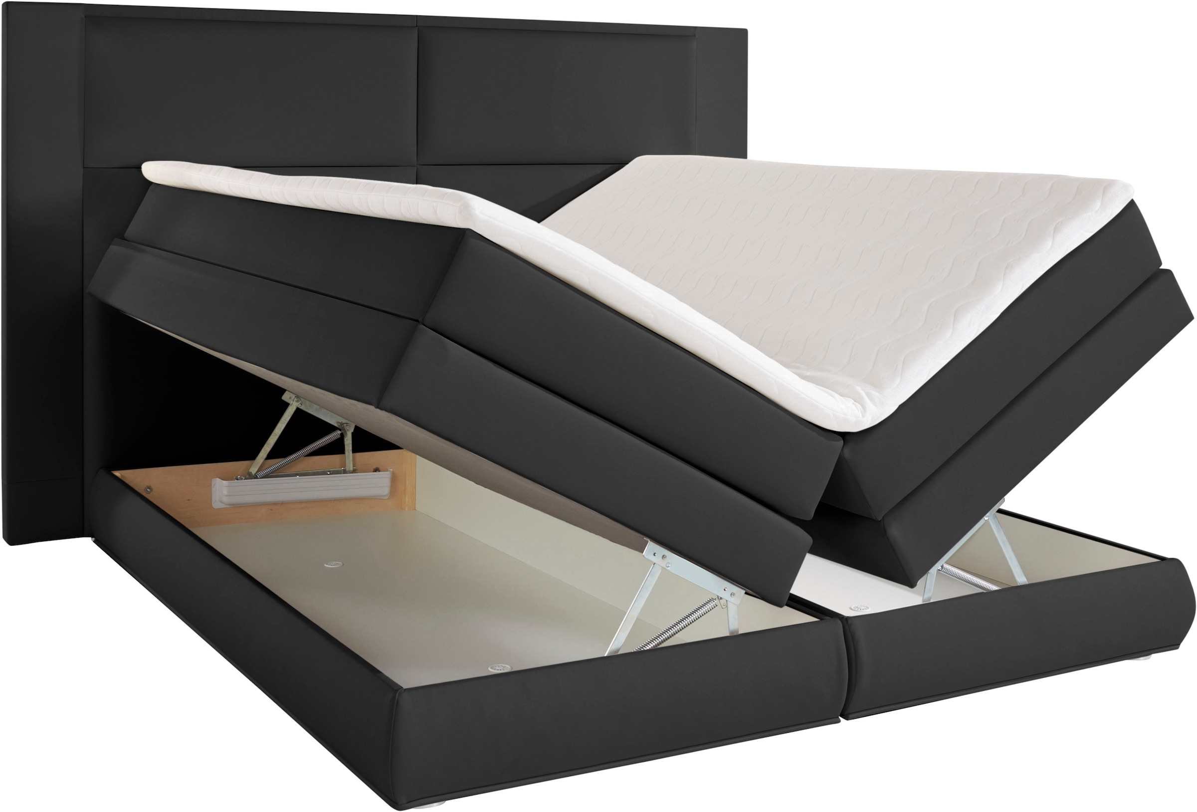 COLLECTION AB Boxspringbett Copenhagen, inklusive Bettkasten und Topper, wahlweise mit LED-Beleuchtung