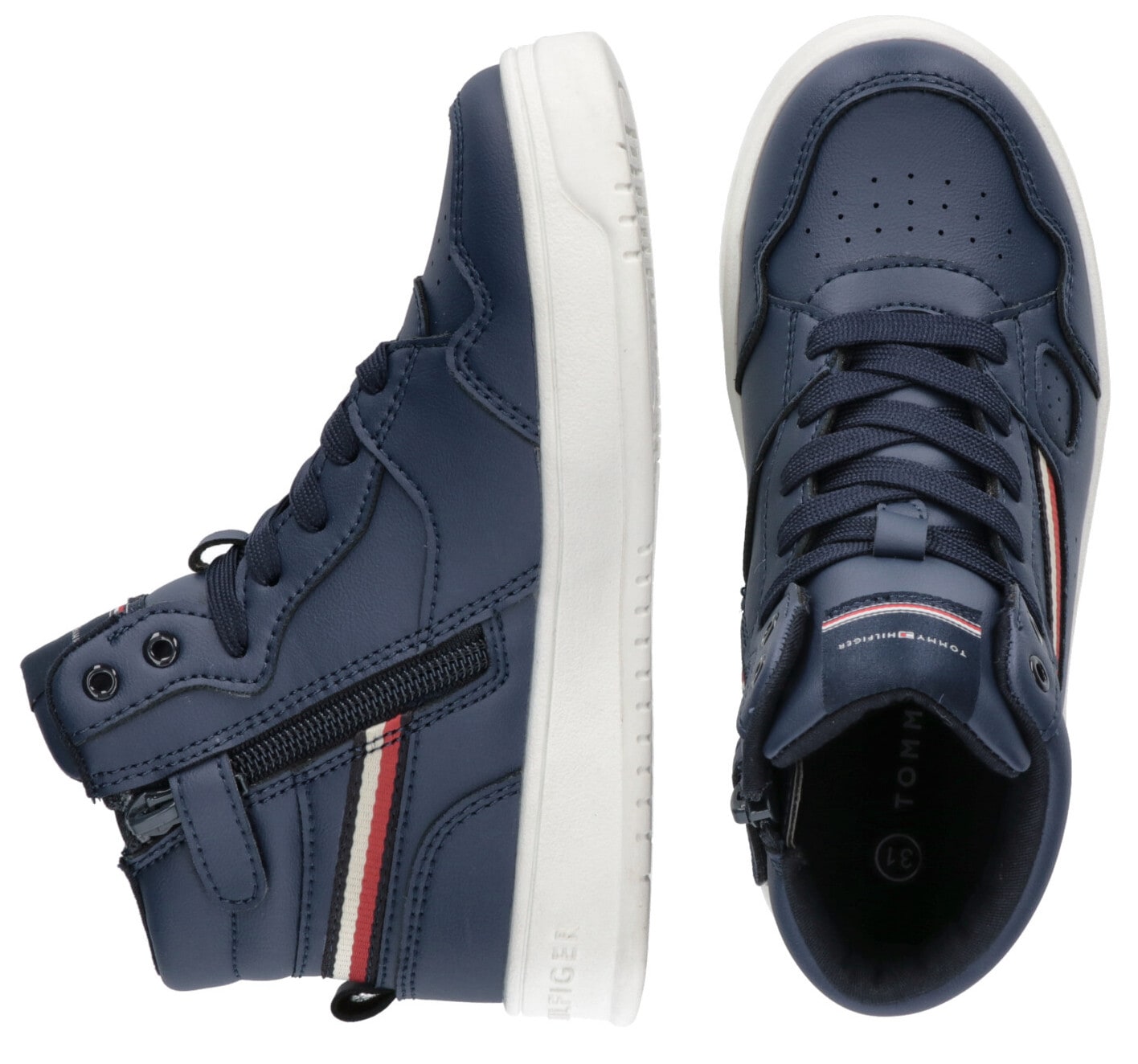 ✵ Tommy Hilfiger Sneaker »STRIPES SNEAKER«, Textilband LACE-UP Jelmoli-Versand | HIGH Logofarben bestellen TOP mit günstig in