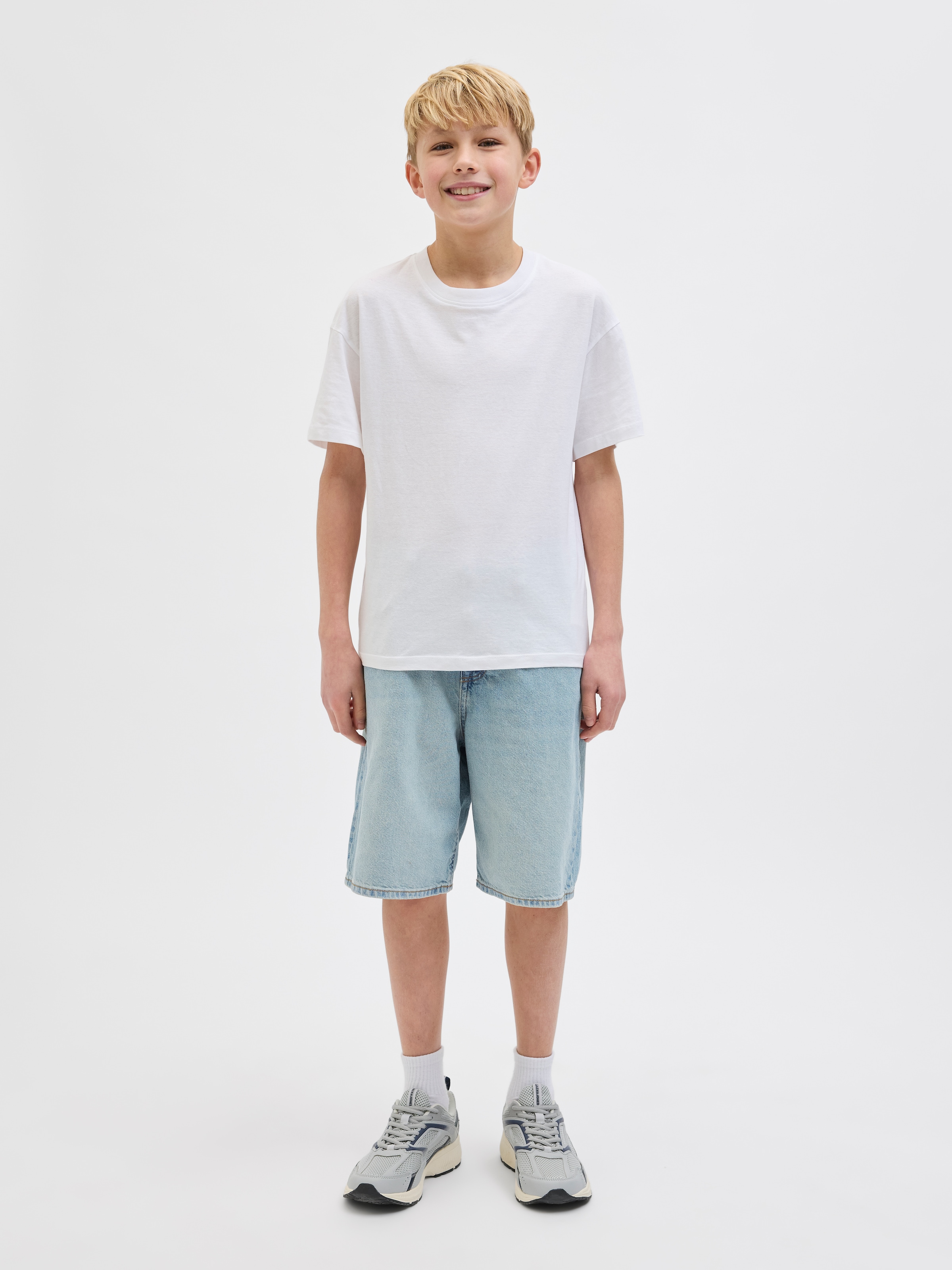 Jack & Jones Junior Shorts »JJIALEX mit Relaxed Fit und hoher Taille«, unifarben, modisch, relaxed fit, Web